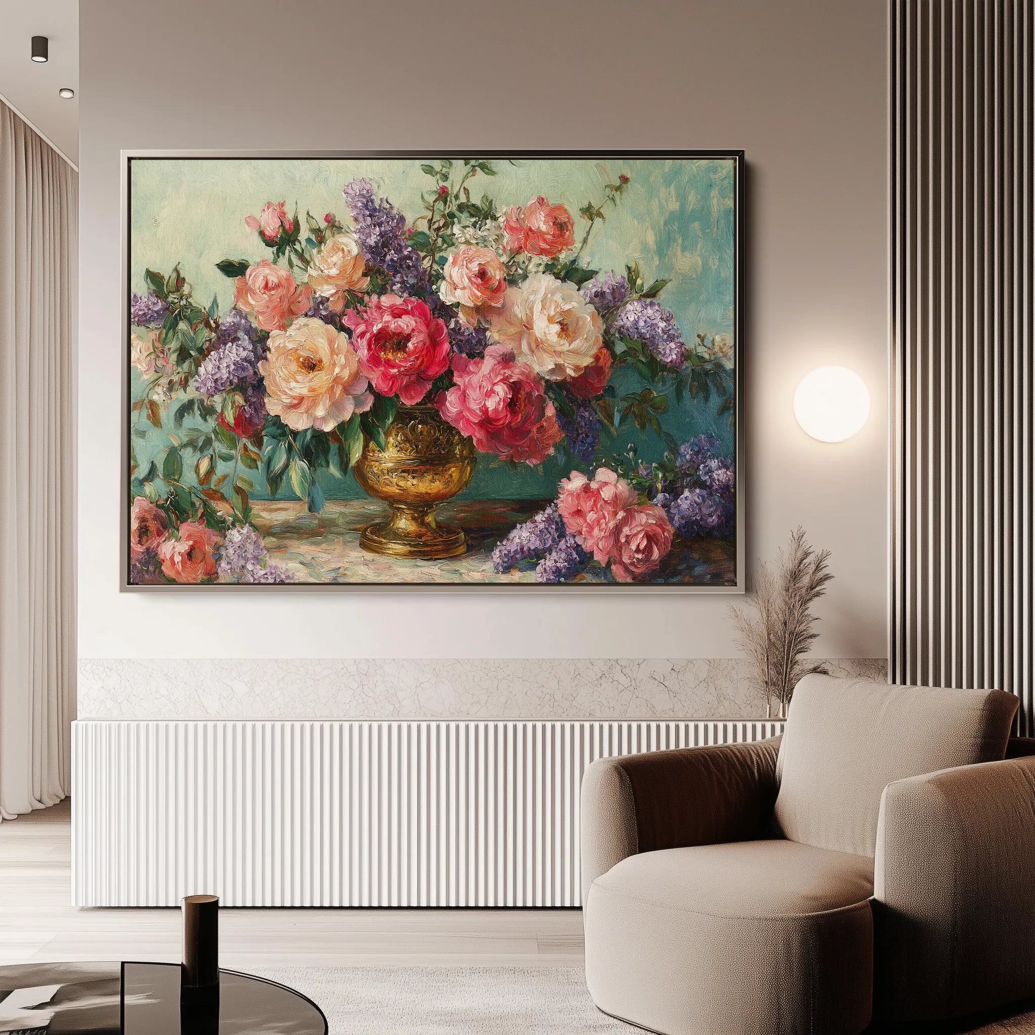 Floral 1208 Canvas Art 60 x 40 cm / Black