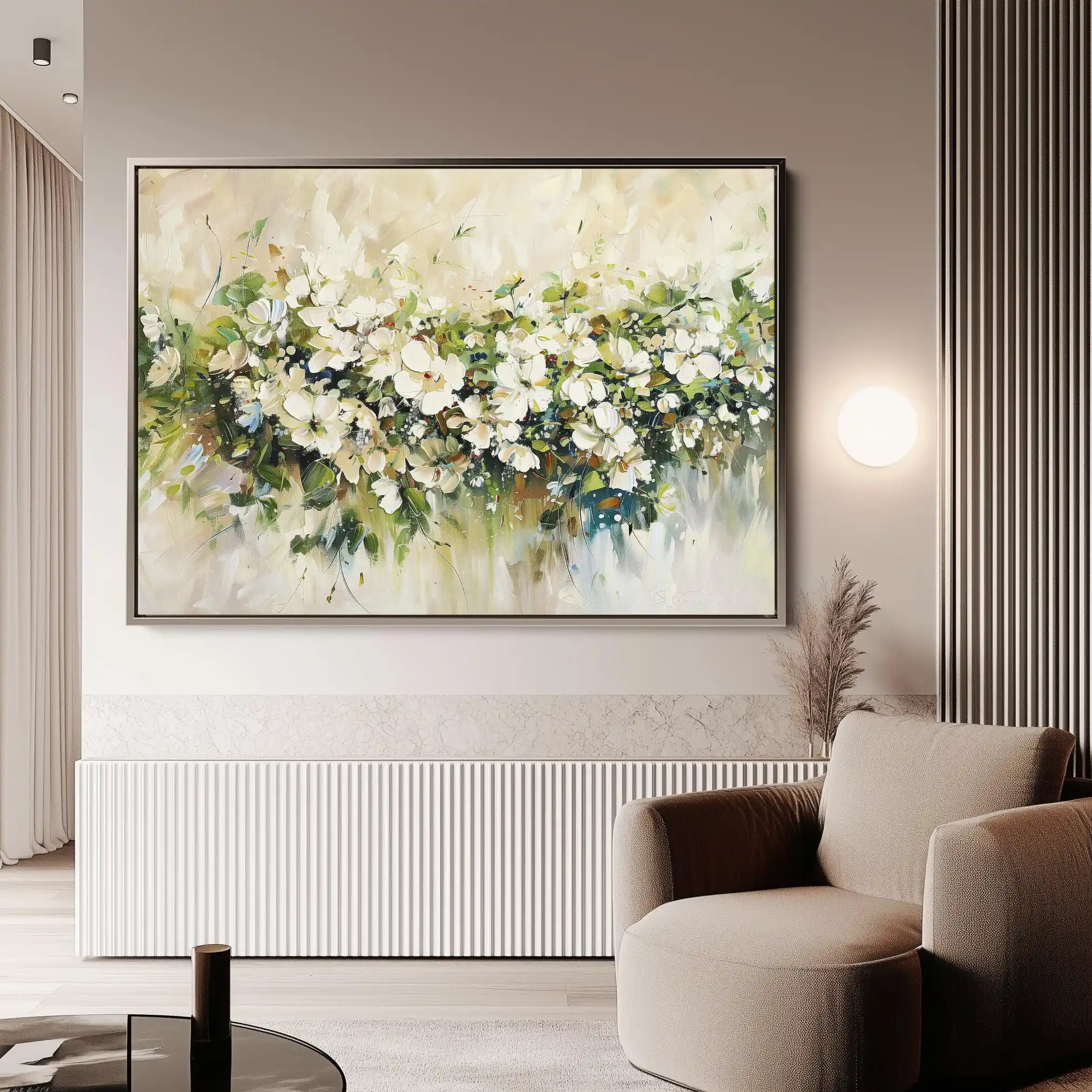 Floral 121 Canvas Art 60 x 40 cm / Black