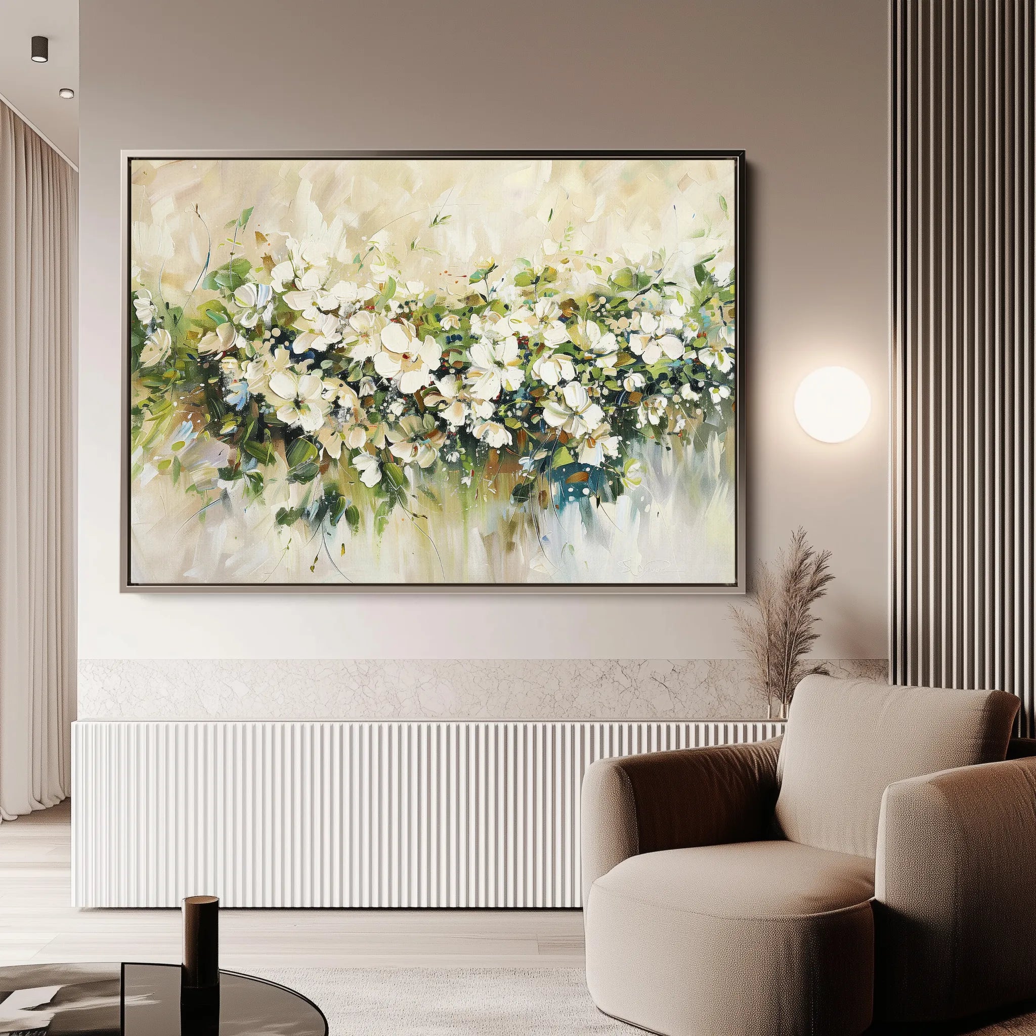 Floral 121 Canvas Art 60 x 40 cm / Black