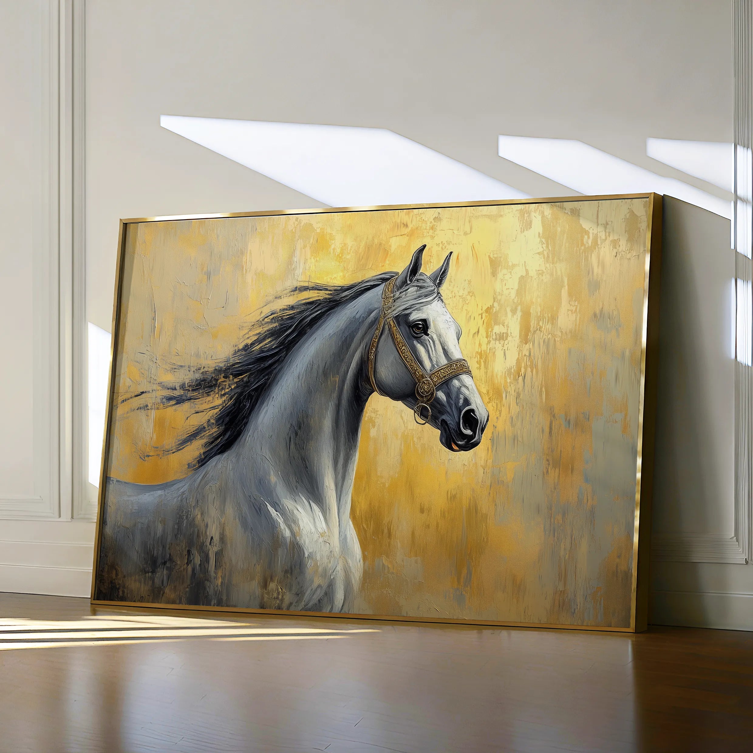 Horses 121 Canvas Art 60 x 40 cm / Black