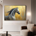 Horses 121 Canvas Art 60 x 40 cm / Black