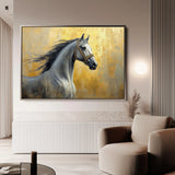Horses 121 Canvas Art 60 x 40 cm / Black