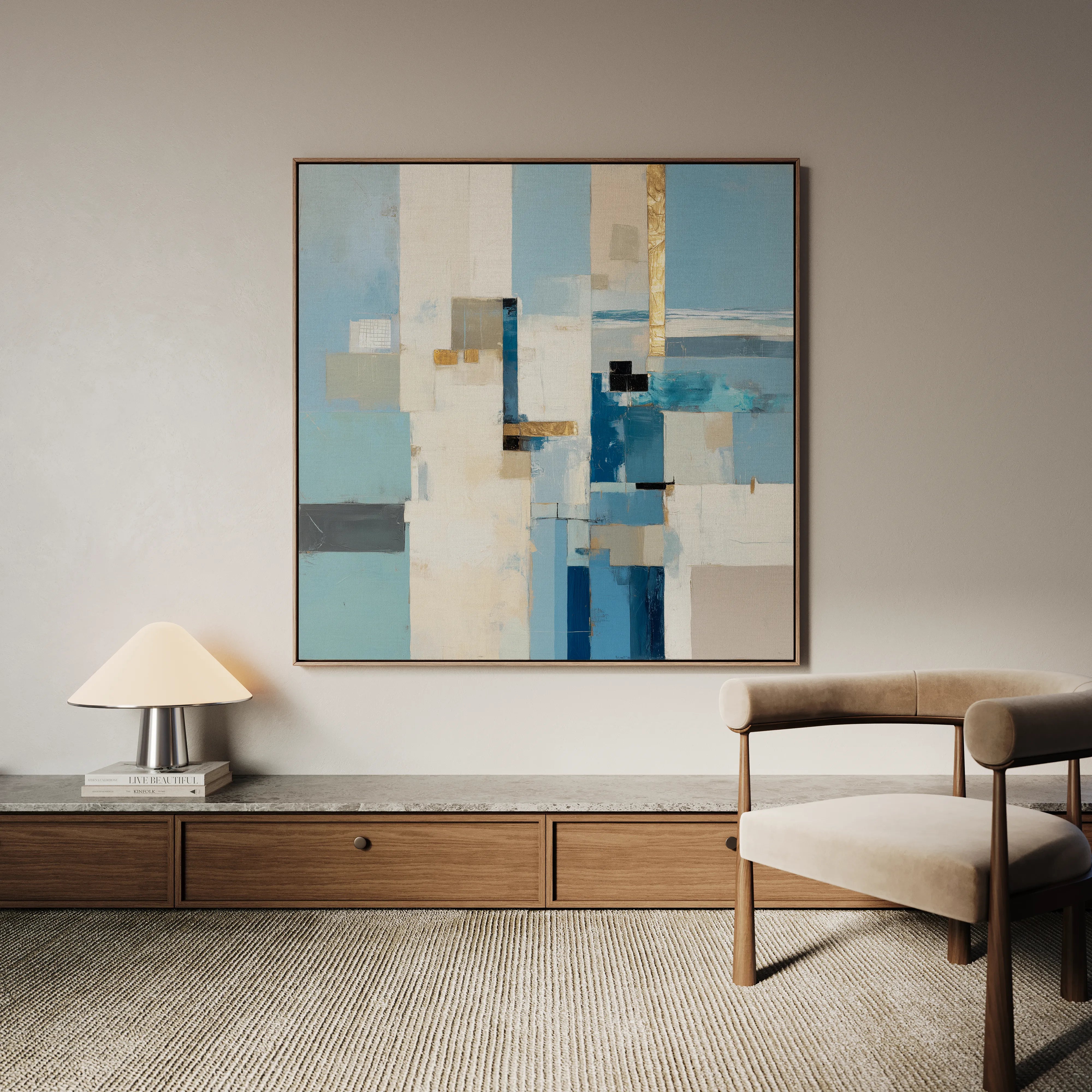 Abstract 1210 Canvas Art 60 x 60 cm / Black