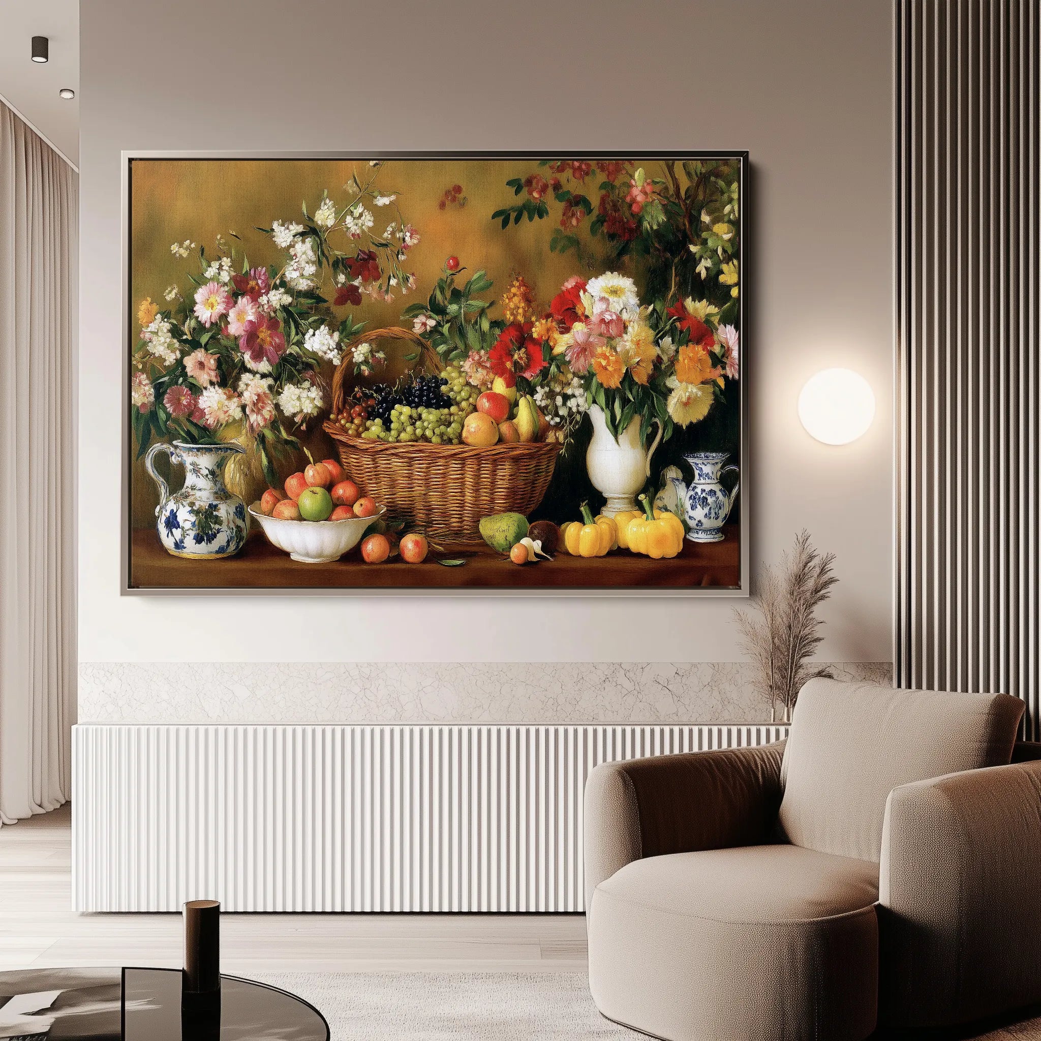 Floral 1210 Canvas Art 60 x 40 cm / Black