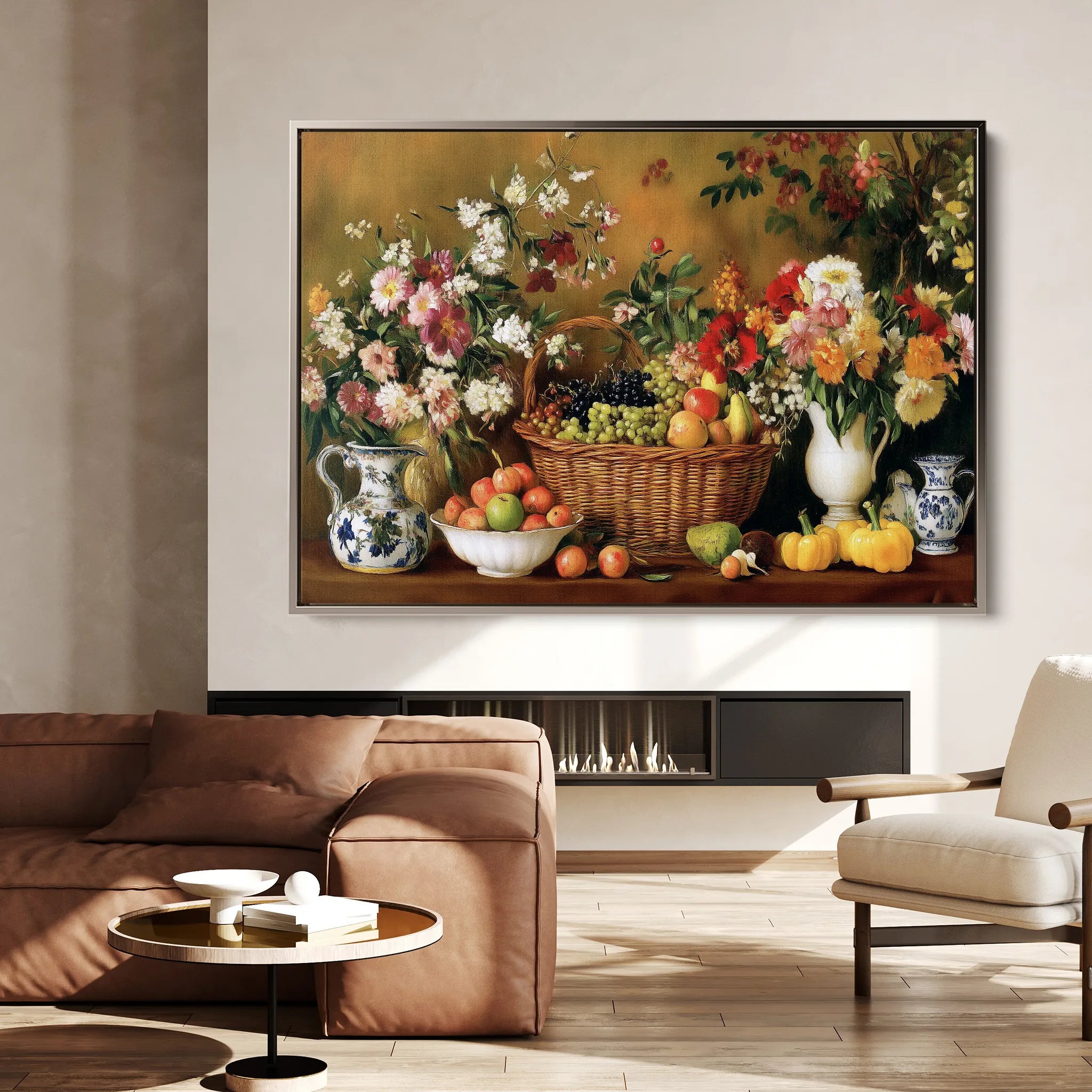 Floral 1210 Canvas Art 60 x 40 cm / Black