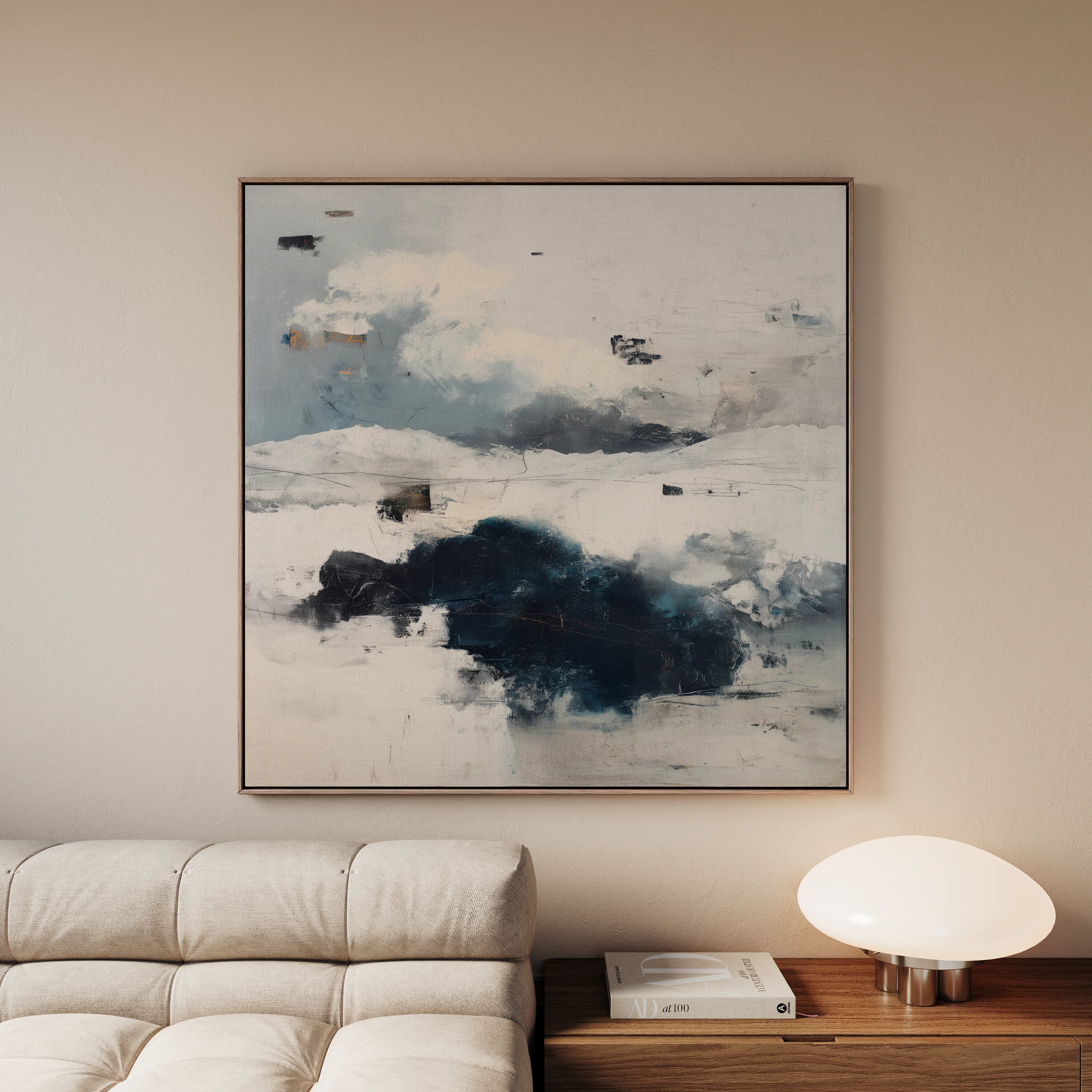 Abstract 1211 Canvas Art 60 x 60 cm / Black