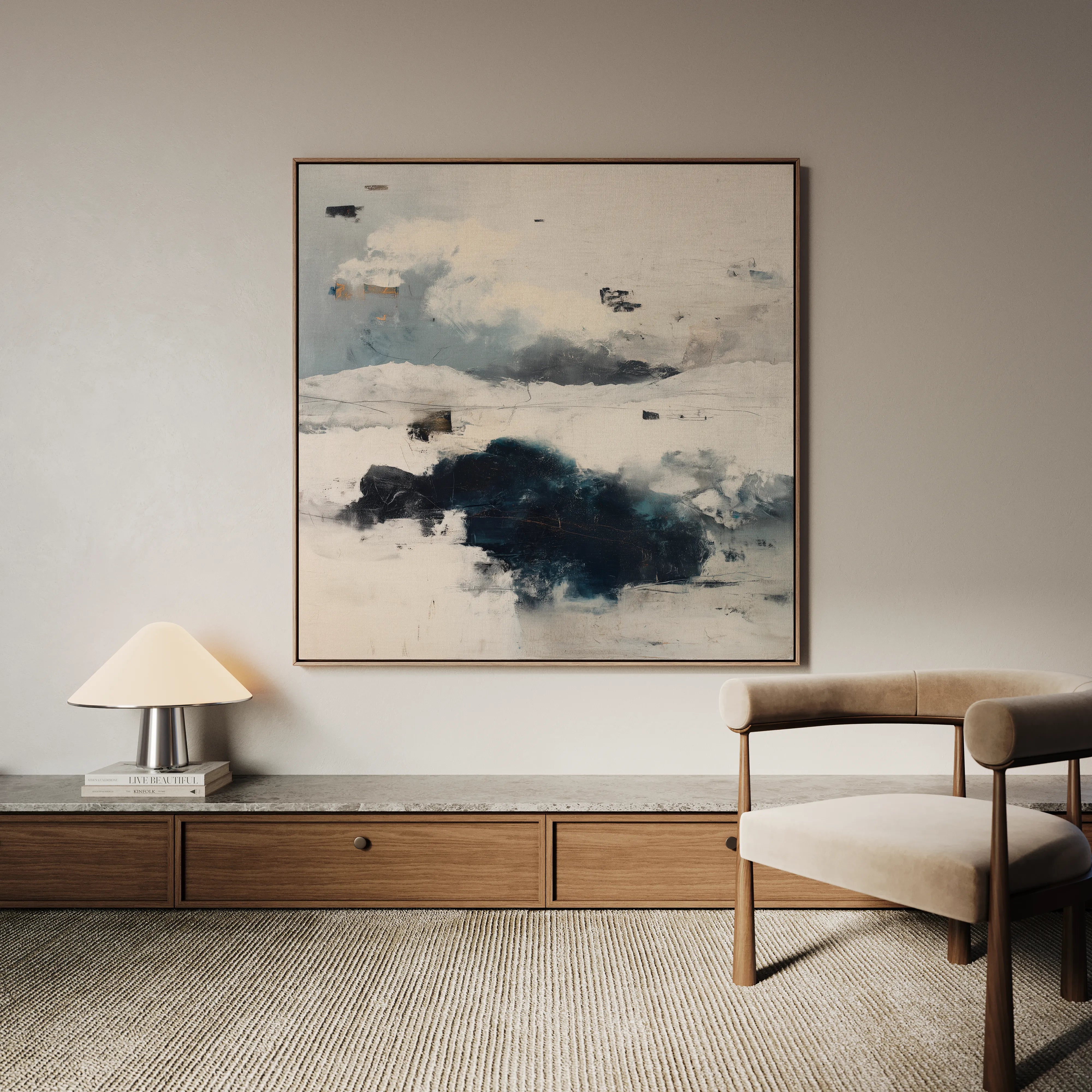 Abstract 1211 Canvas Art 60 x 60 cm / Black