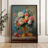 Floral 1214 Canvas Art 60 x 40 cm / Black
