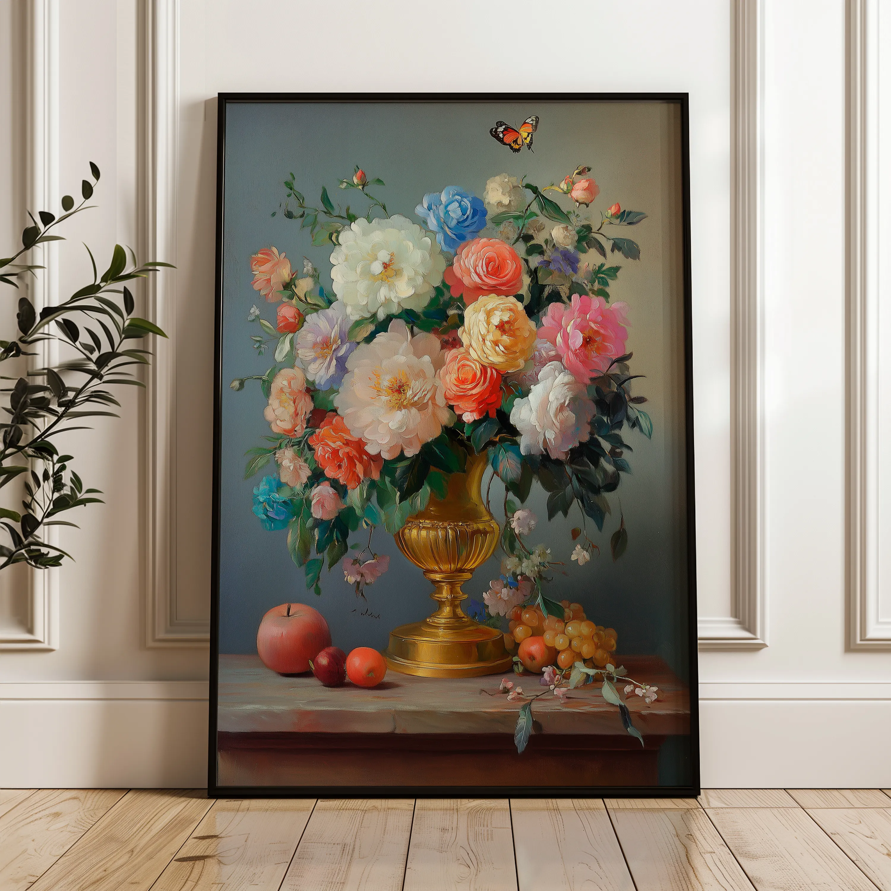 Floral 1214 Canvas Art 60 x 40 cm / Black
