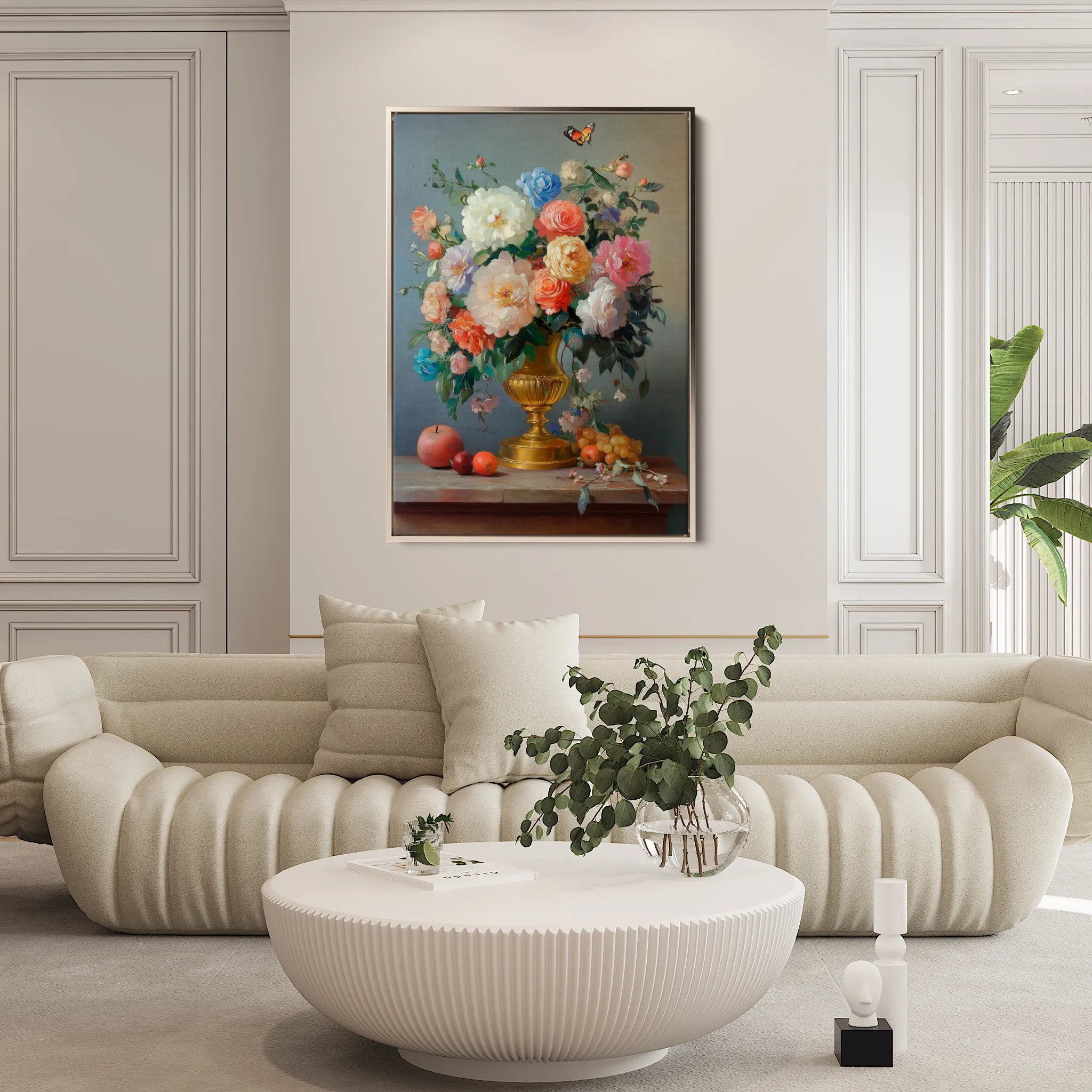 Floral 1214 Canvas Art 60 x 40 cm / Black