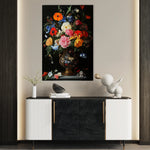 Floral 1215 Canvas Art 60 x 40 cm / Black