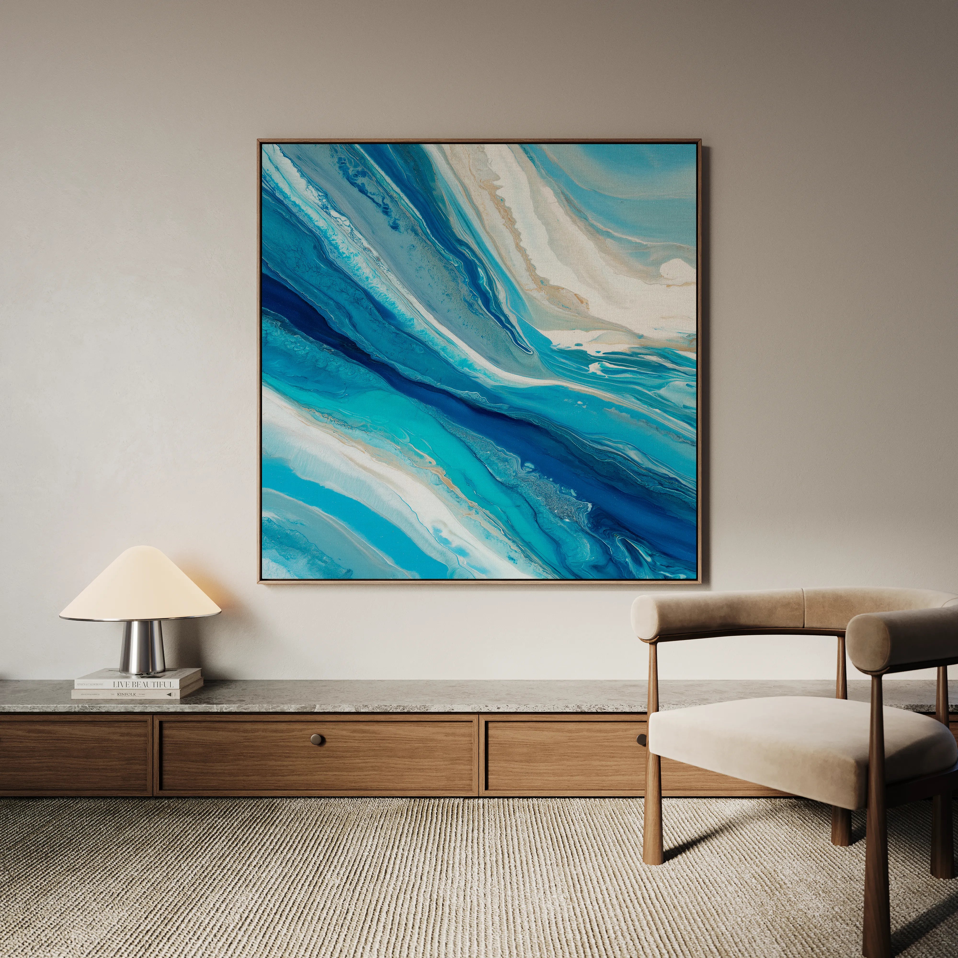 Abstract 1216 Canvas Art 60 x 60 cm / Black