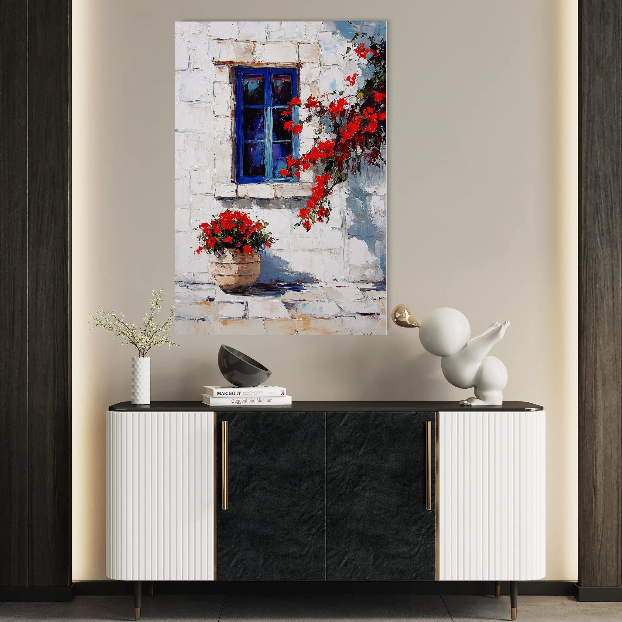 Floral 1218 Canvas Art 60 x 40 cm / Black