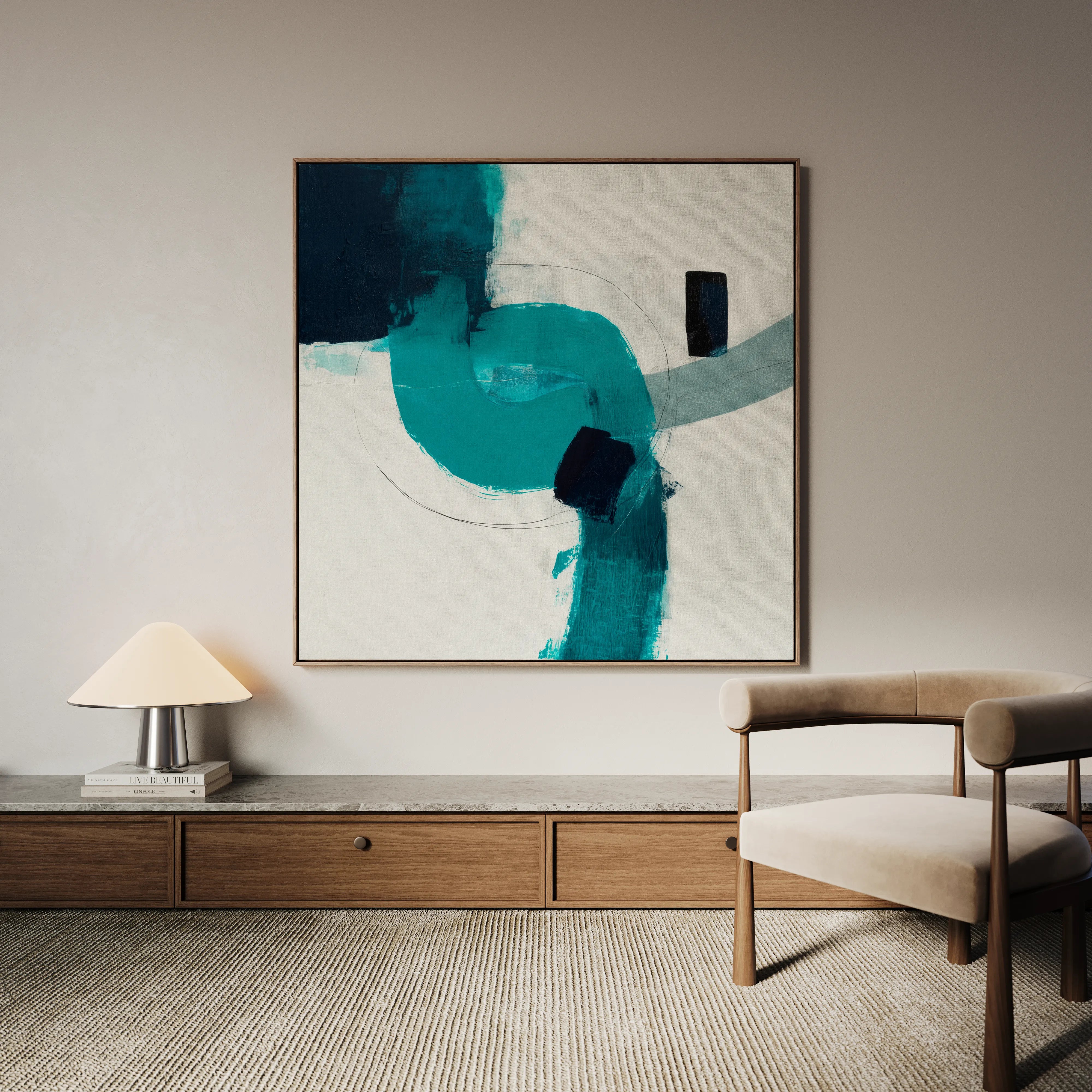 Abstract 1219 Canvas Art 60 x 60 cm / Black