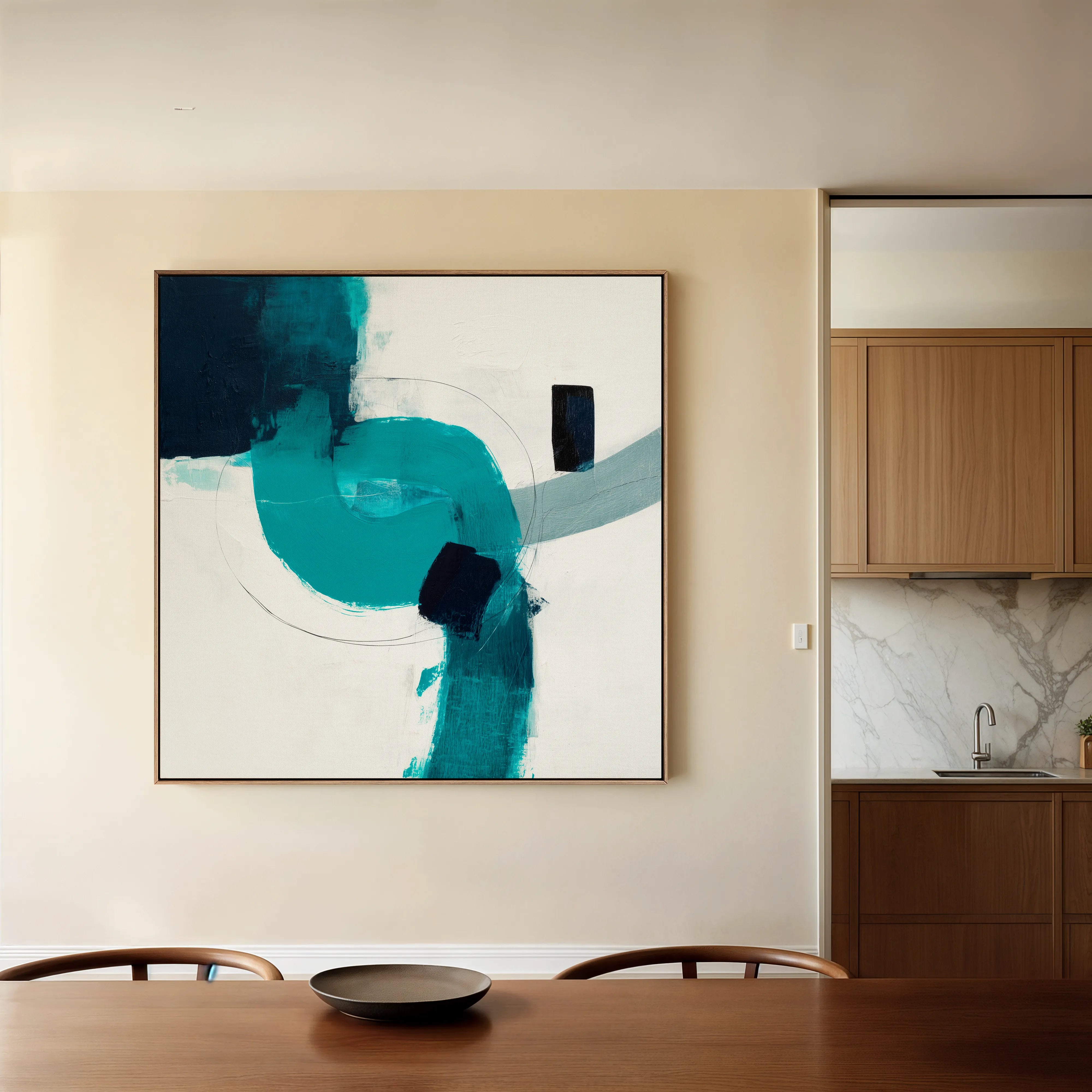 Abstract 1219 Canvas Art 60 x 60 cm / Black