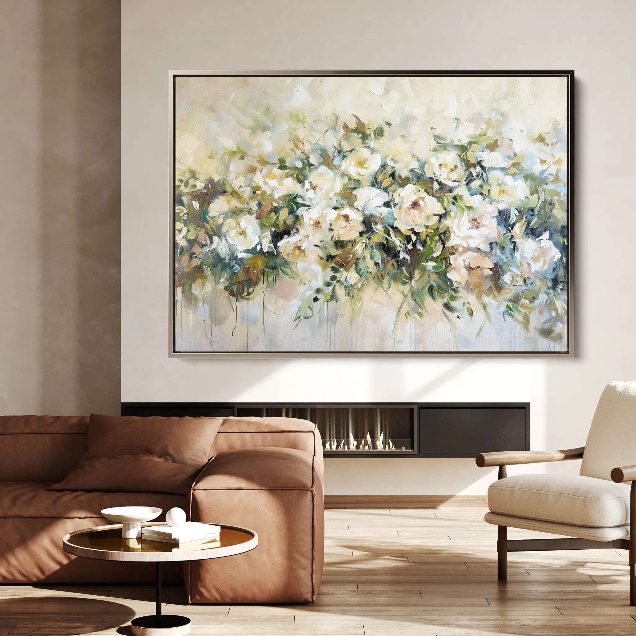Floral 122 Canvas Art 60 x 40 cm / Black