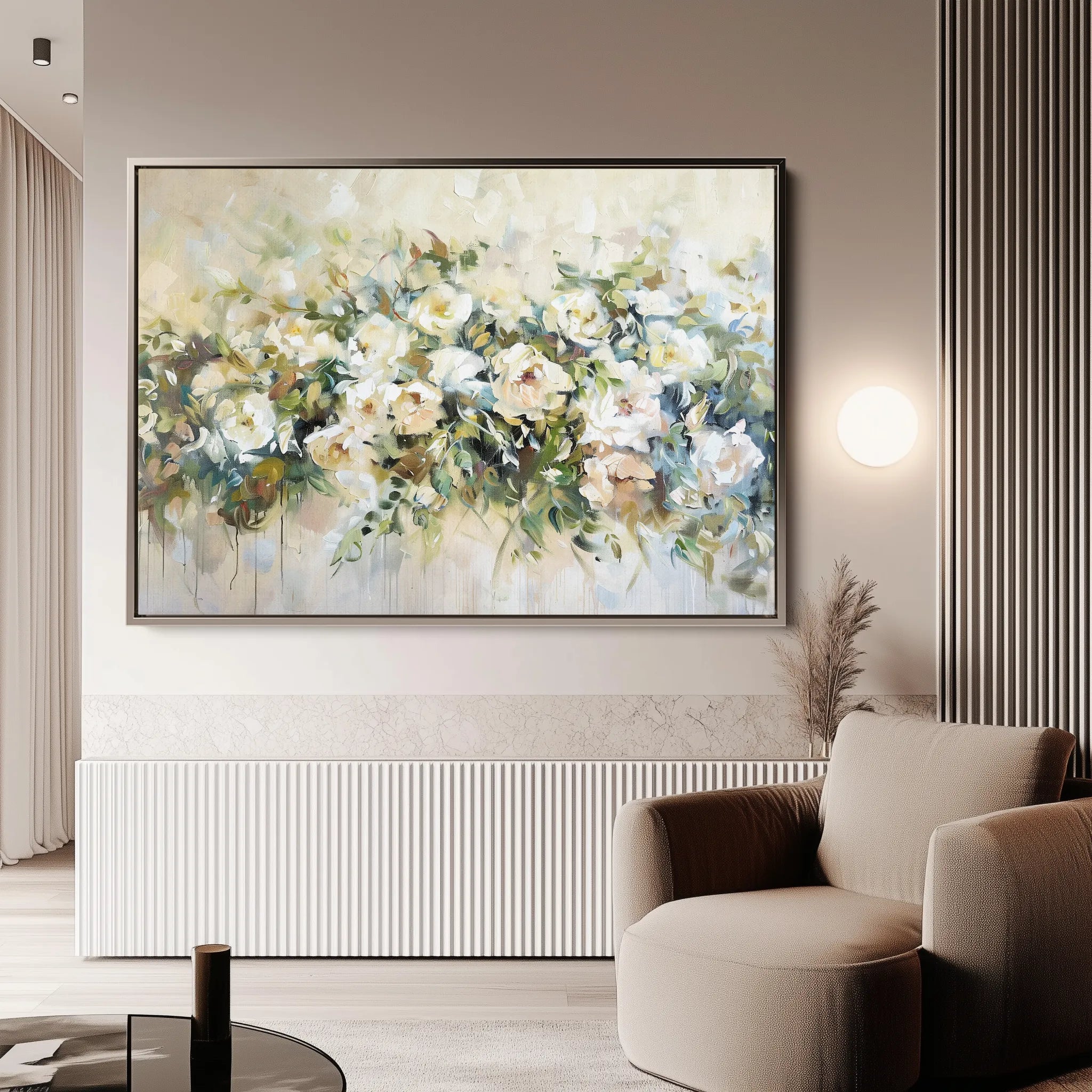 Floral 122 Canvas Art 60 x 40 cm / Black