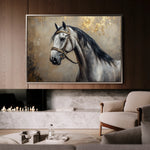 Horses 122 Canvas Art 60 x 40 cm / Black