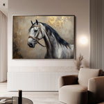 Horses 122 Canvas Art 60 x 40 cm / Black