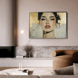 Portrait 122 Canvas Art 60 x 40 cm / Black
