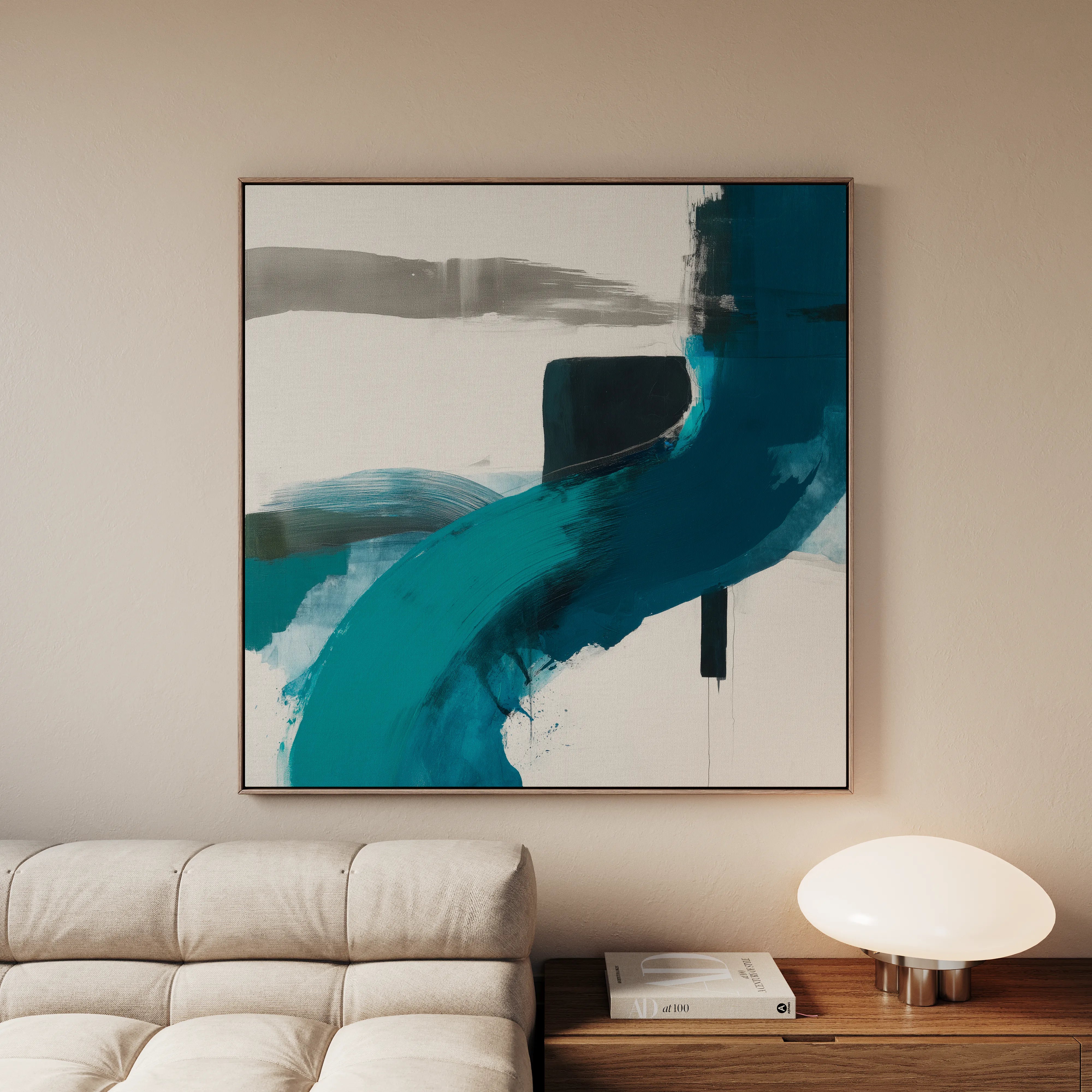 Abstract 1220 Canvas Art 60 x 60 cm / Black