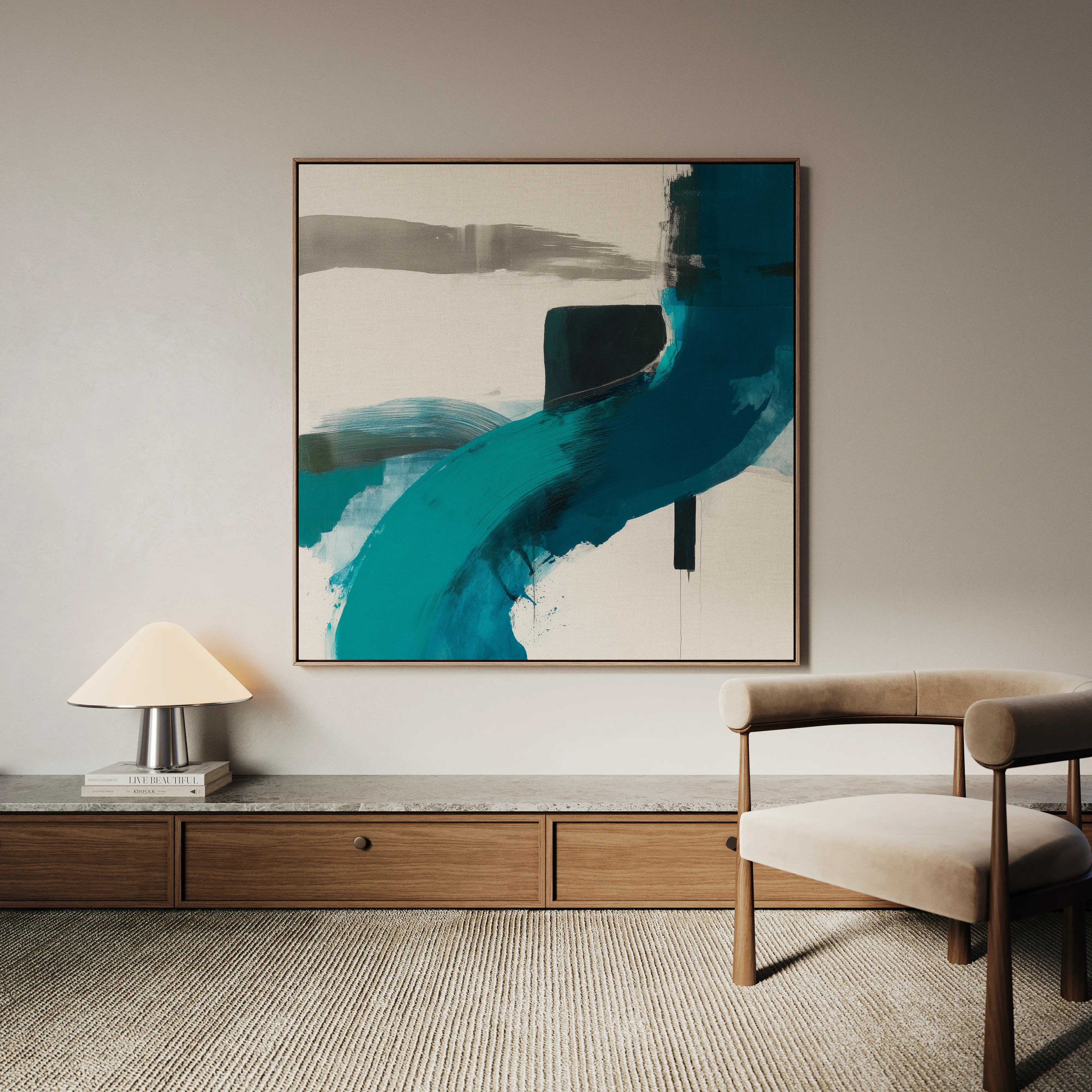 Abstract 1220 Canvas Art 60 x 60 cm / Black