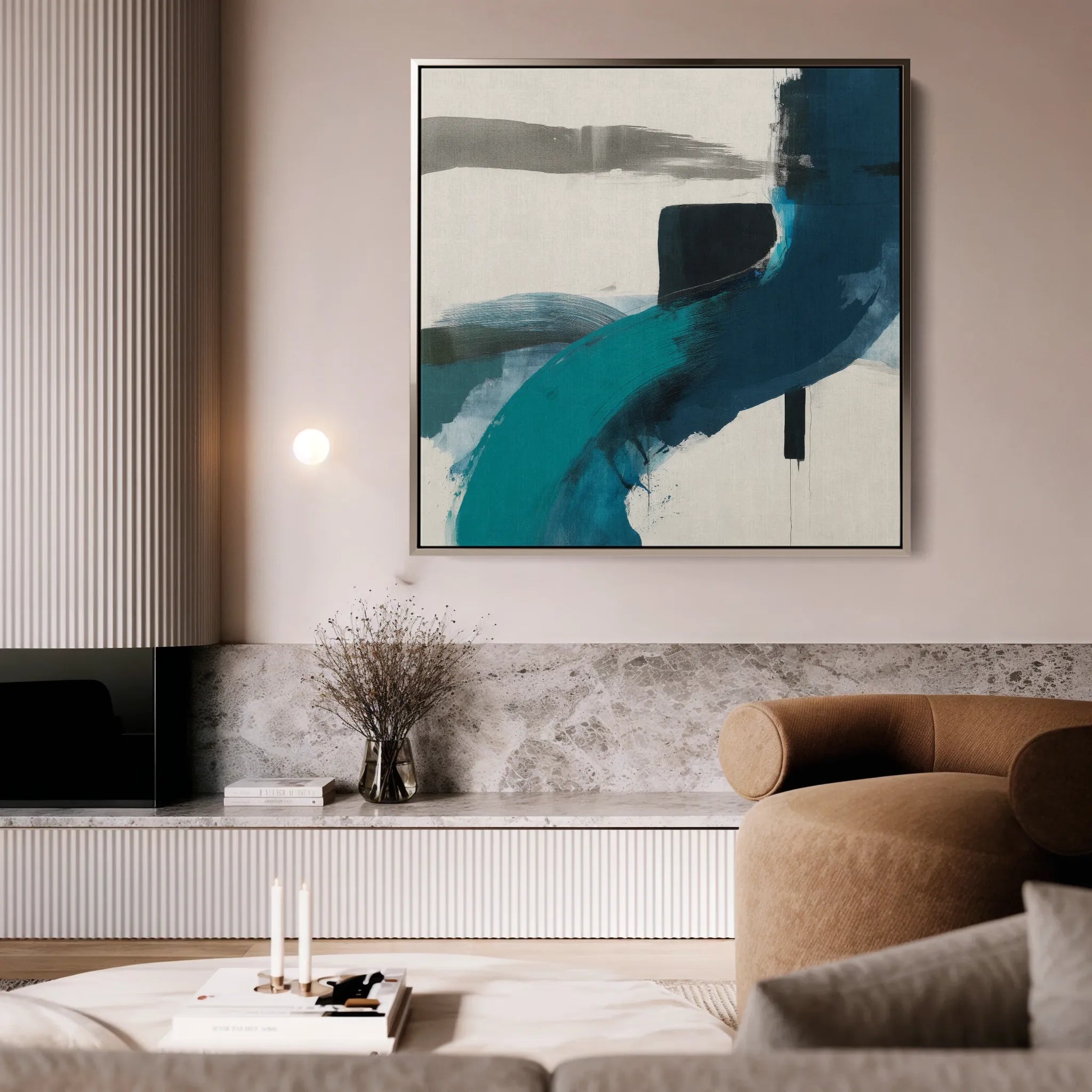 Abstract 1220 Canvas Art 60 x 60 cm / Black