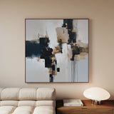 Abstract 1221 Canvas Art 60 x 60 cm / Black