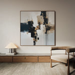 Abstract 1221 Canvas Art 60 x 60 cm / Black