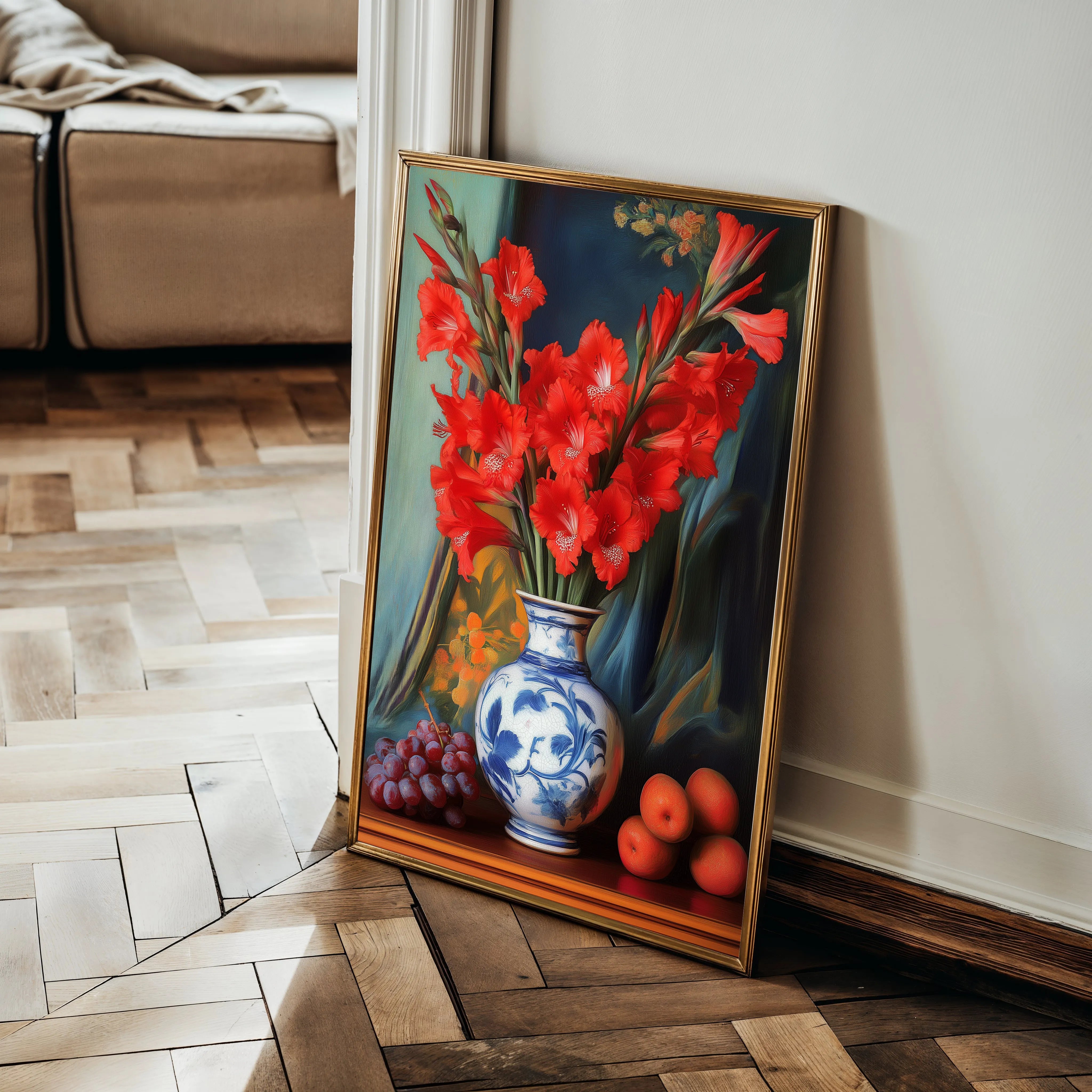 Floral 1221 Canvas Art 60 x 40 cm / Black