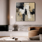 Abstract 1222 Canvas Art 60 x 60 cm / Black