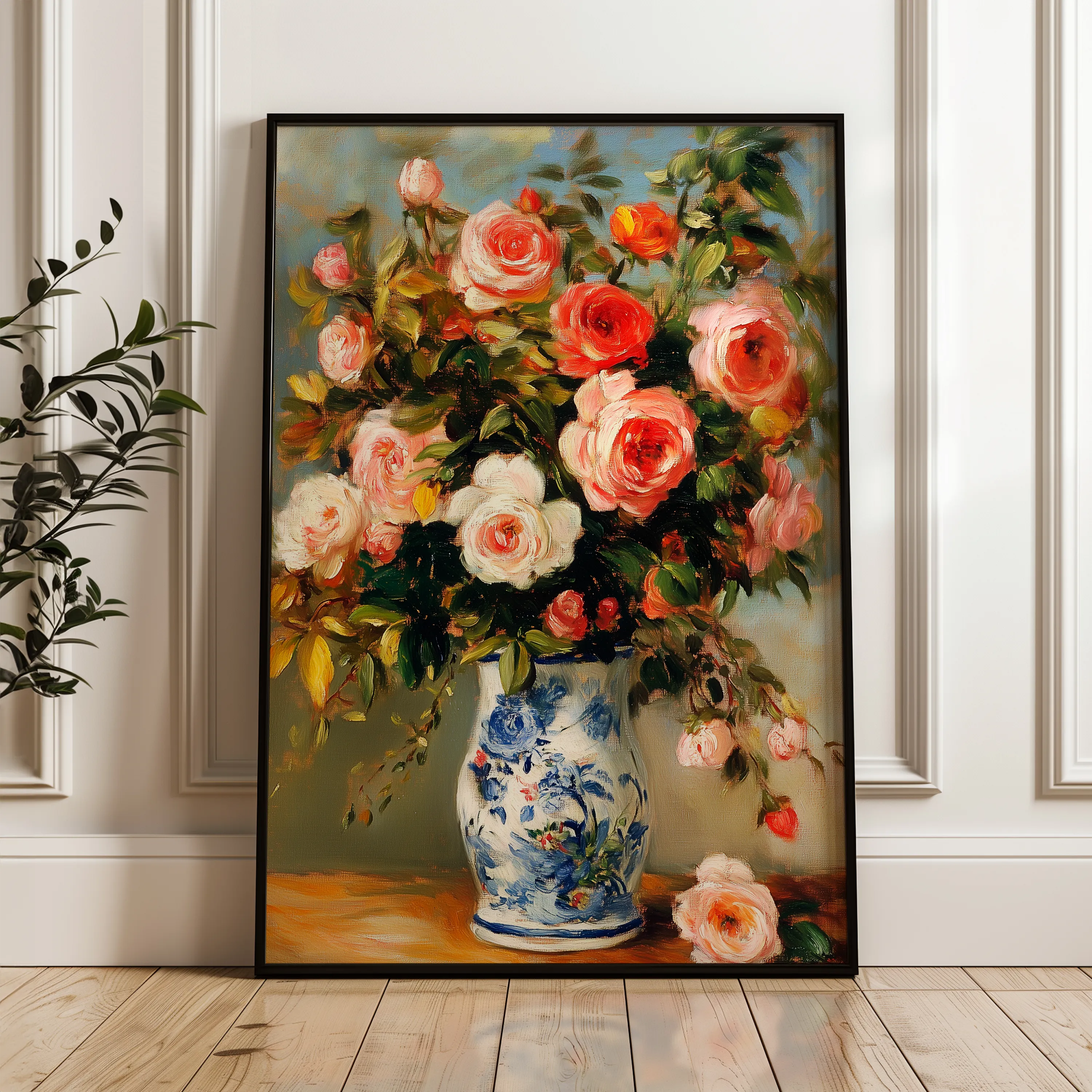 Floral 1222 Canvas Art 60 x 40 cm / Black
