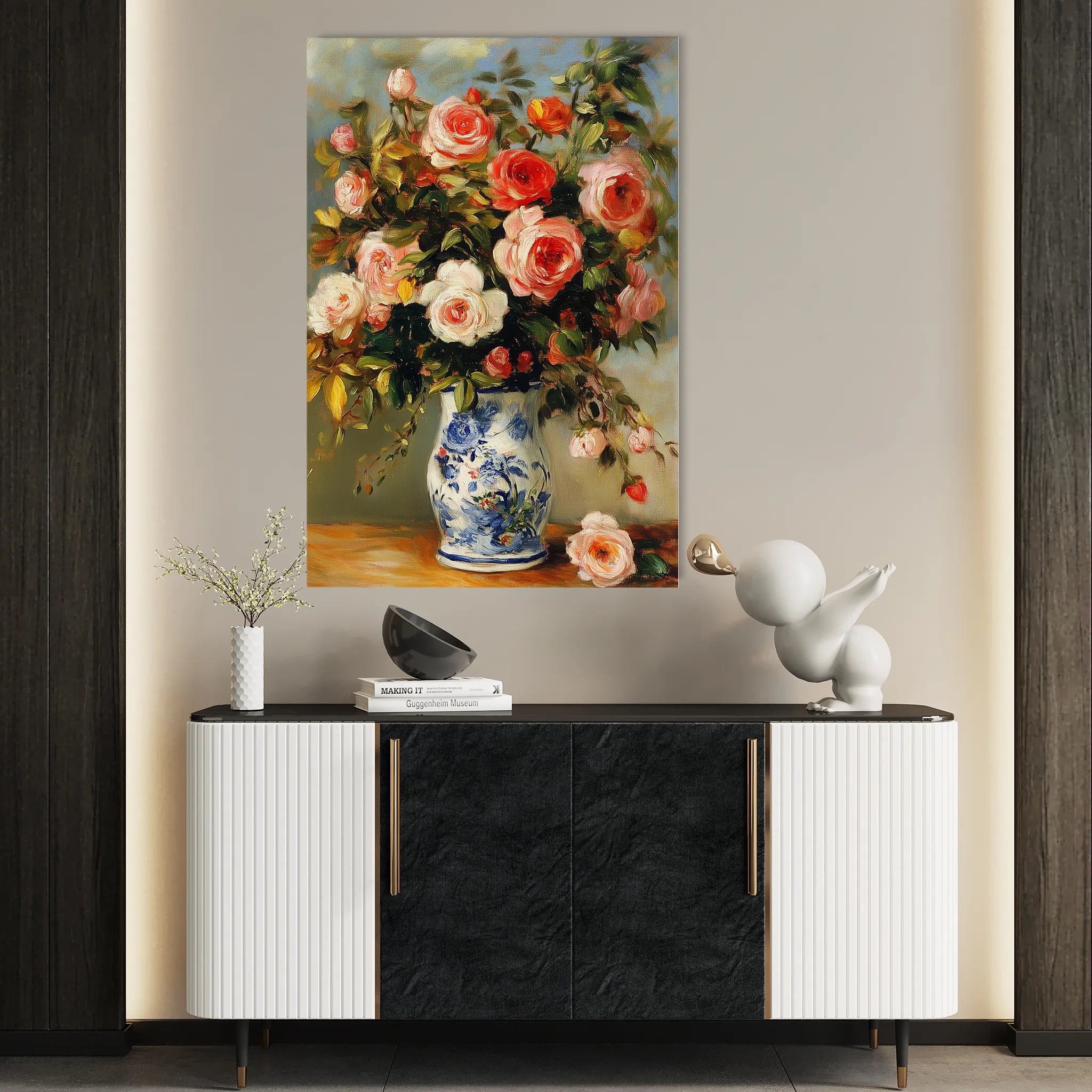 Floral 1222 Canvas Art 60 x 40 cm / Black