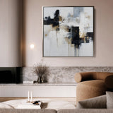 Abstract 1223 Canvas Art 60 x 60 cm / Black