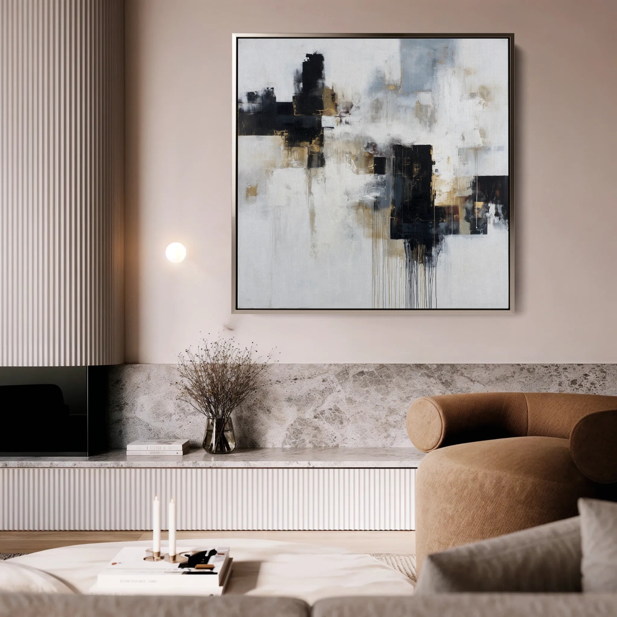 Abstract 1223 Canvas Art 60 x 60 cm / Black