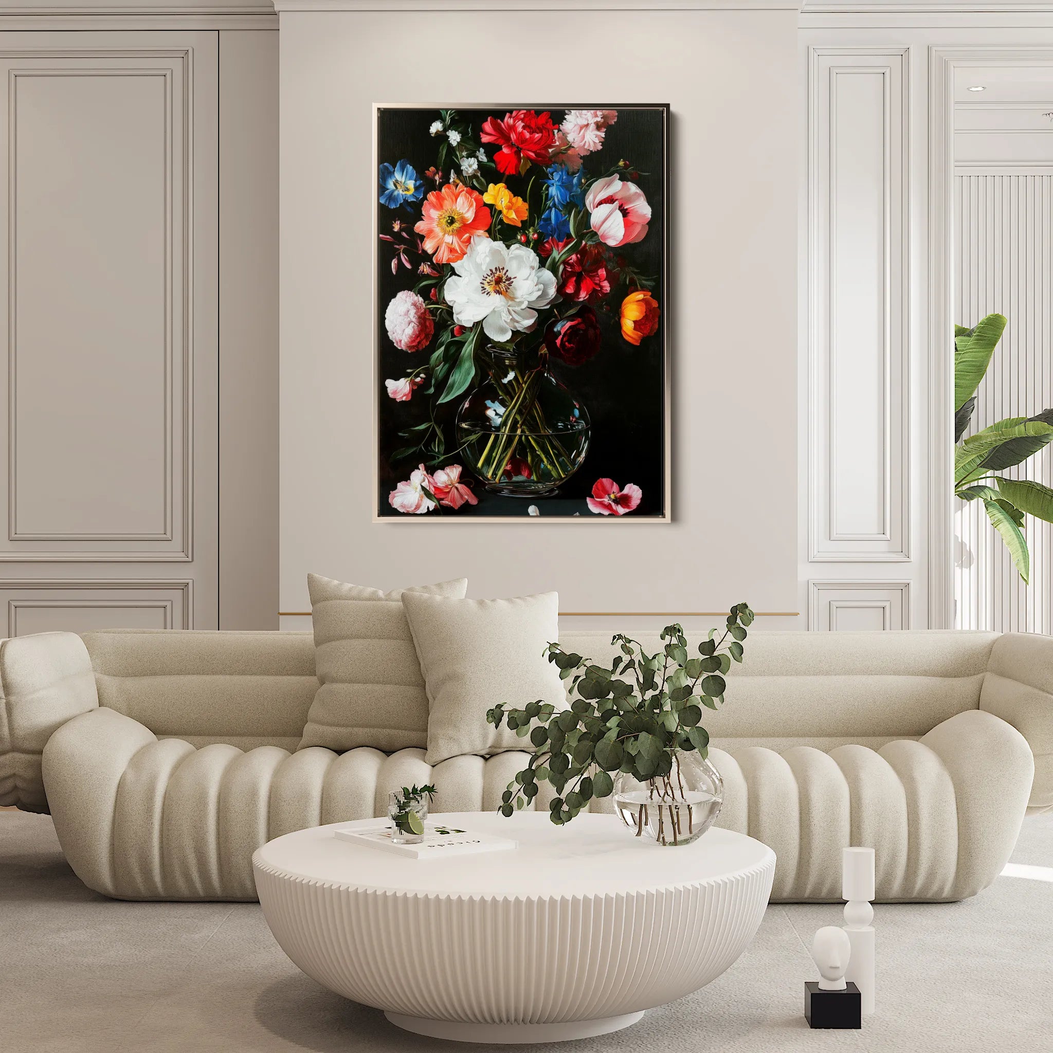 Floral 1224 Canvas Art 60 x 40 cm / Black