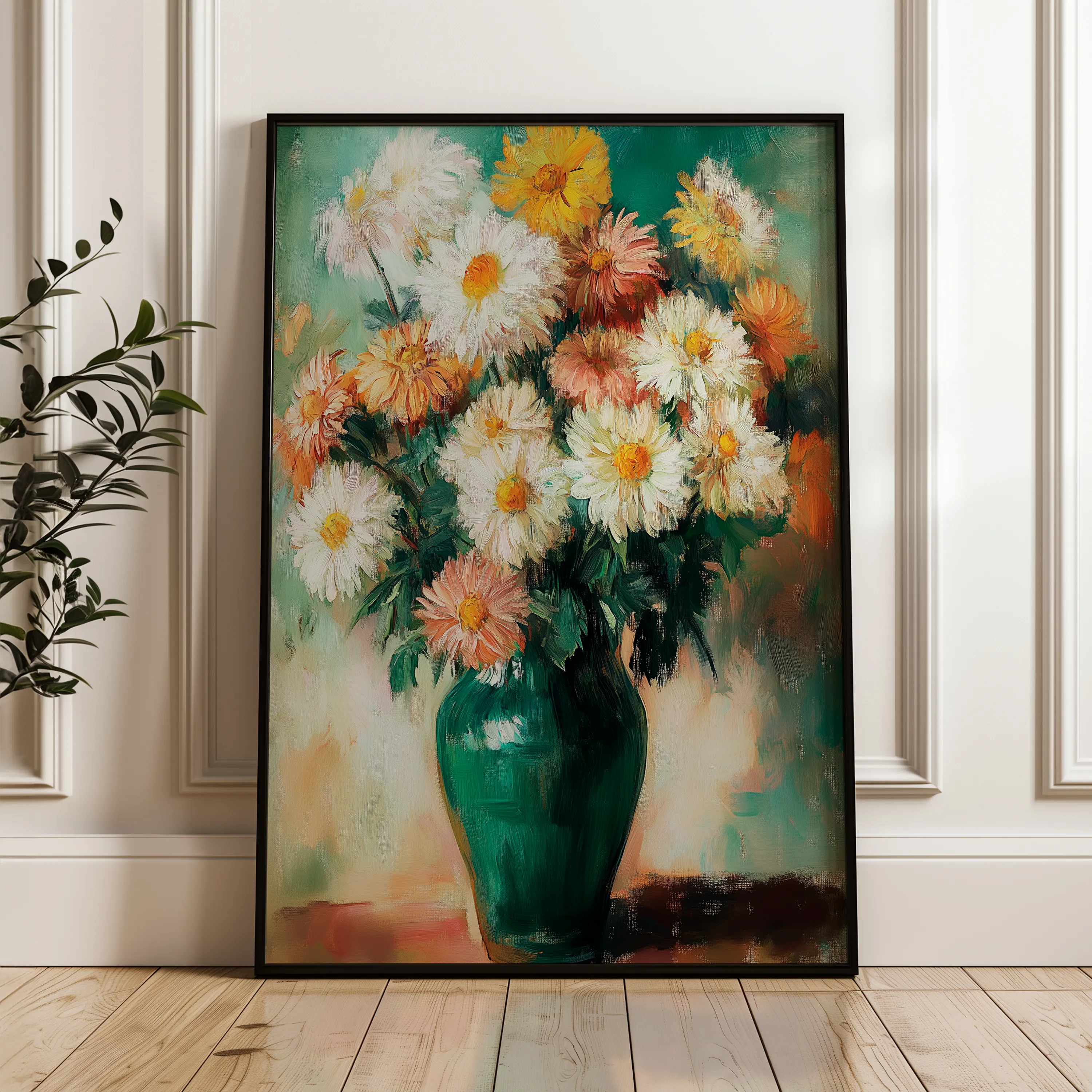 Floral 1225 Canvas Art 60 x 40 cm / Black