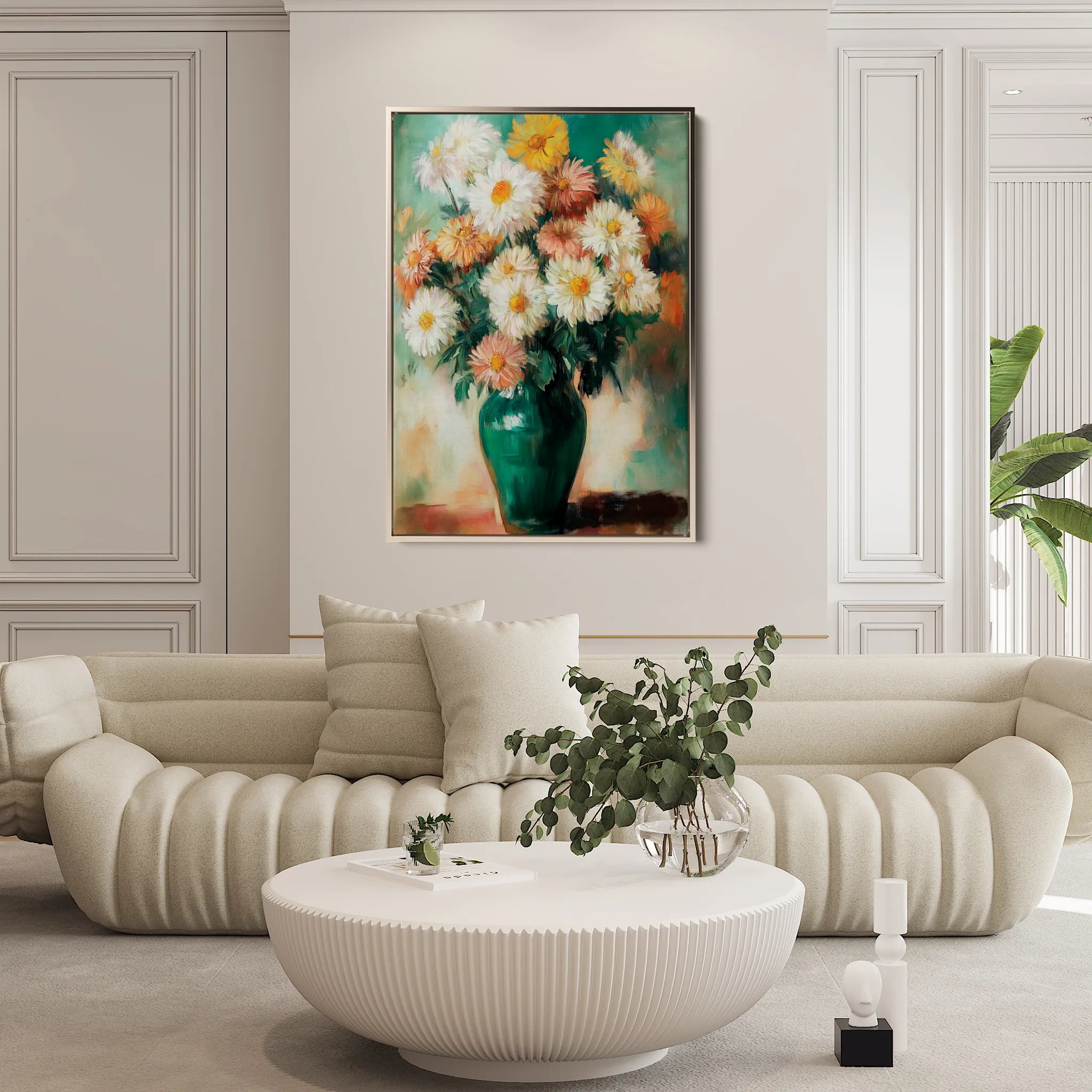 Floral 1225 Canvas Art 60 x 40 cm / Black