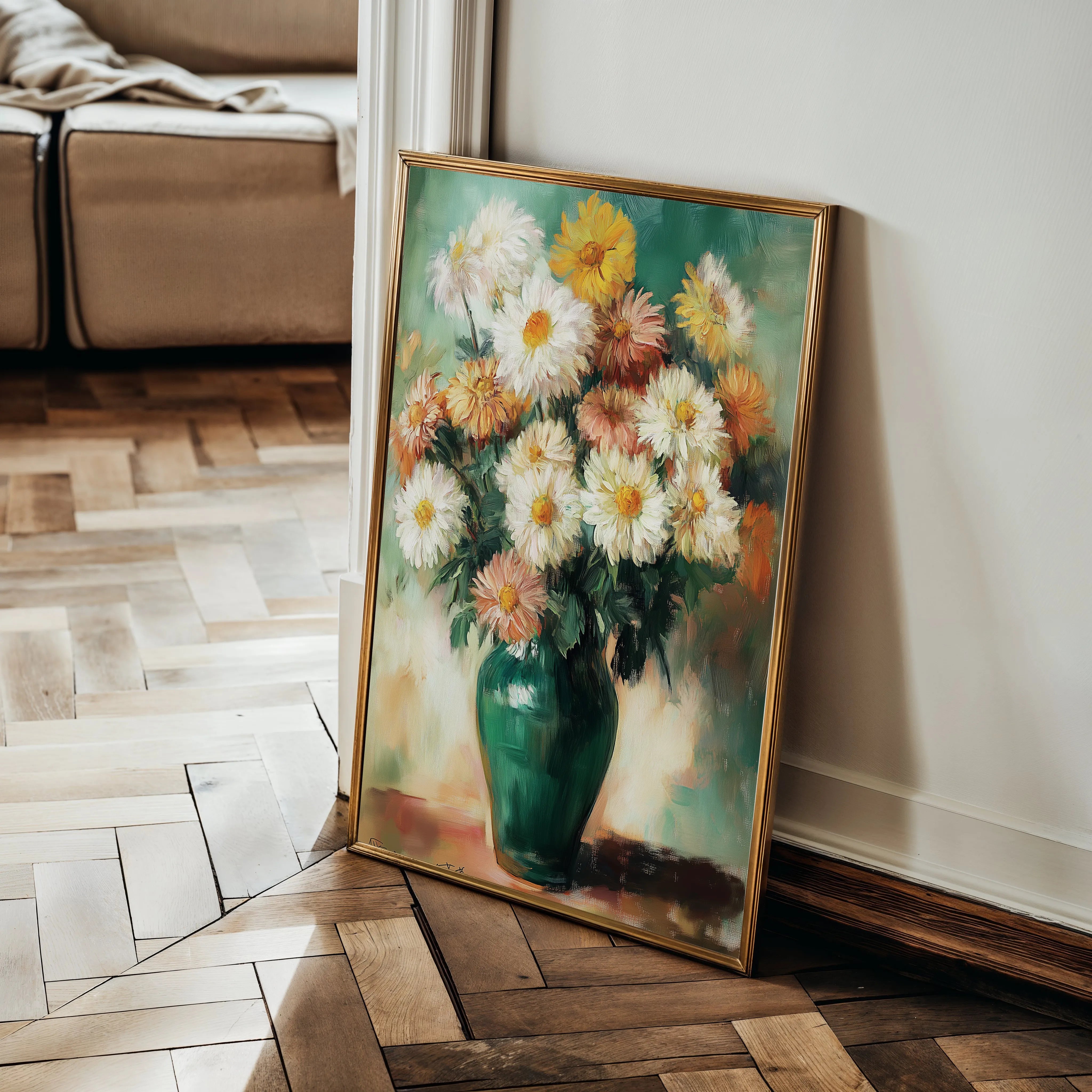 Floral 1225 Canvas Art 60 x 40 cm / Black