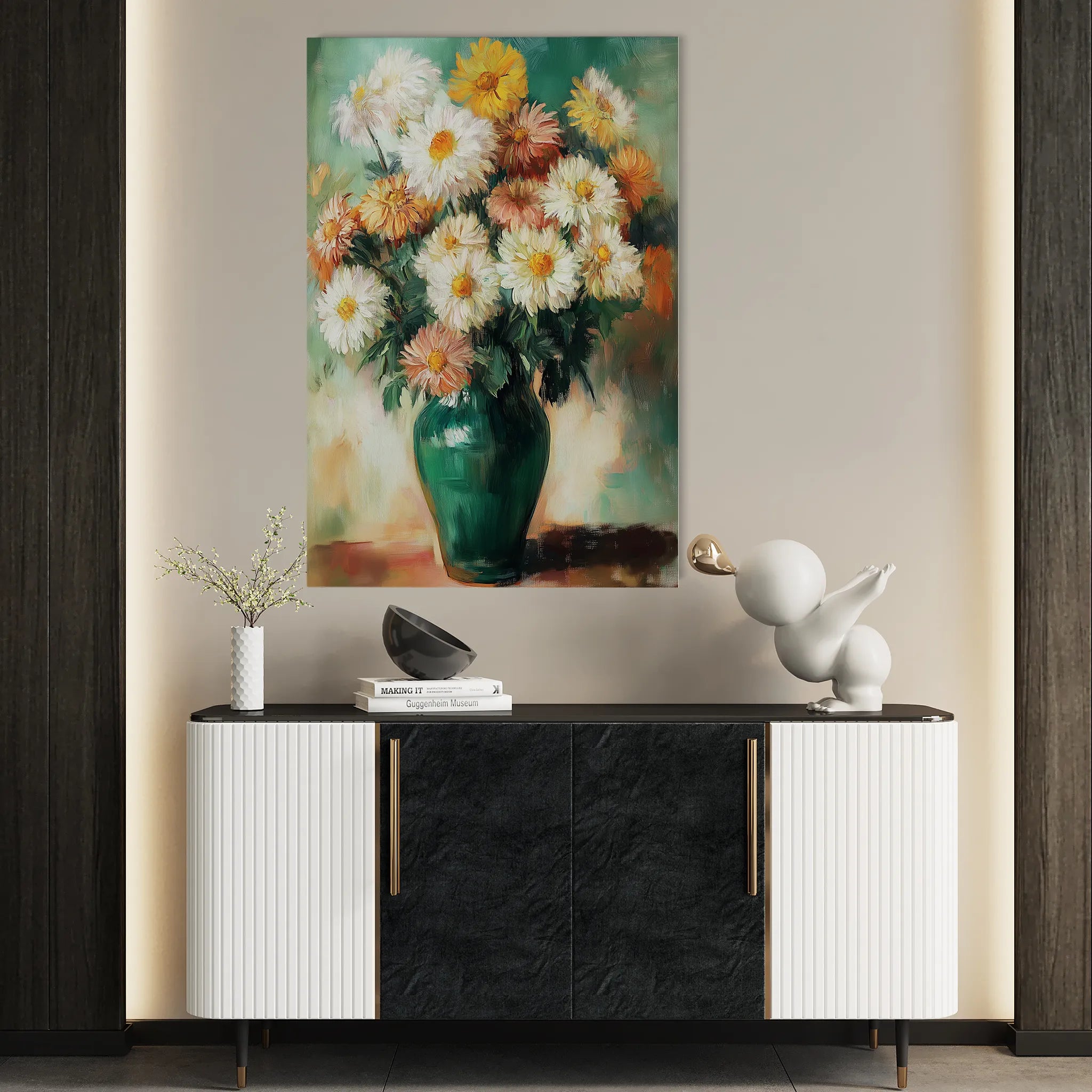 Floral 1225 Canvas Art 60 x 40 cm / Black