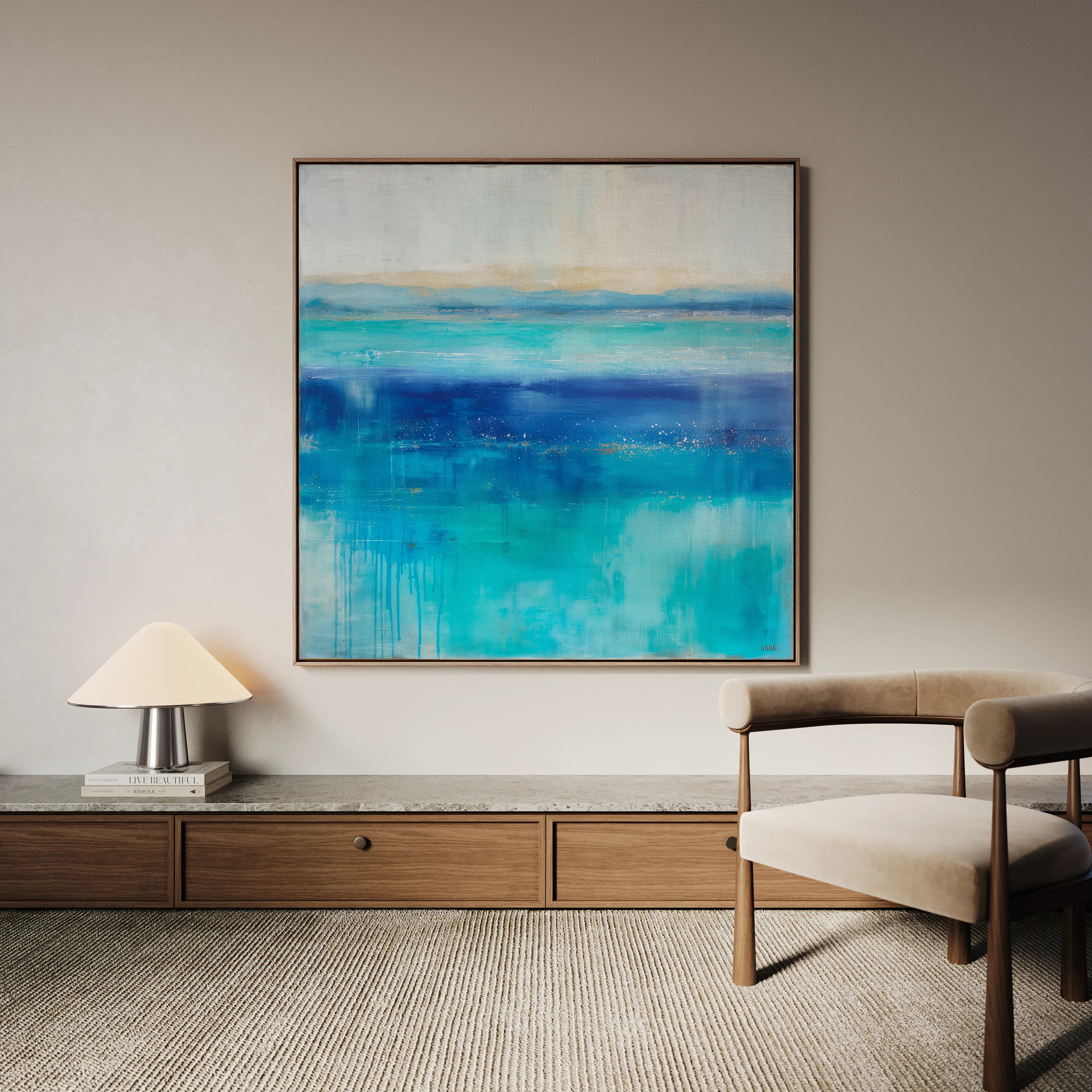 Abstract 1226 Canvas Art 60 x 60 cm / Black