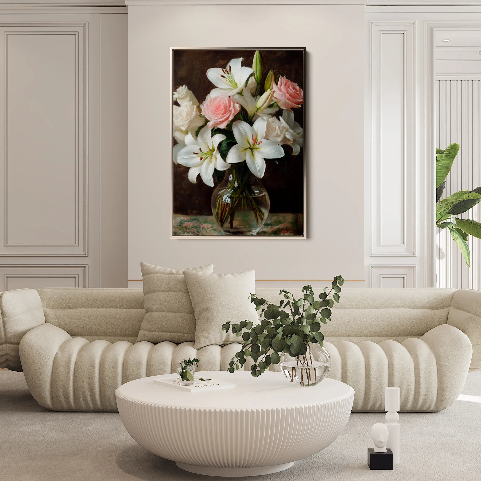 Floral 1226 Canvas Art 60 x 40 cm / Black