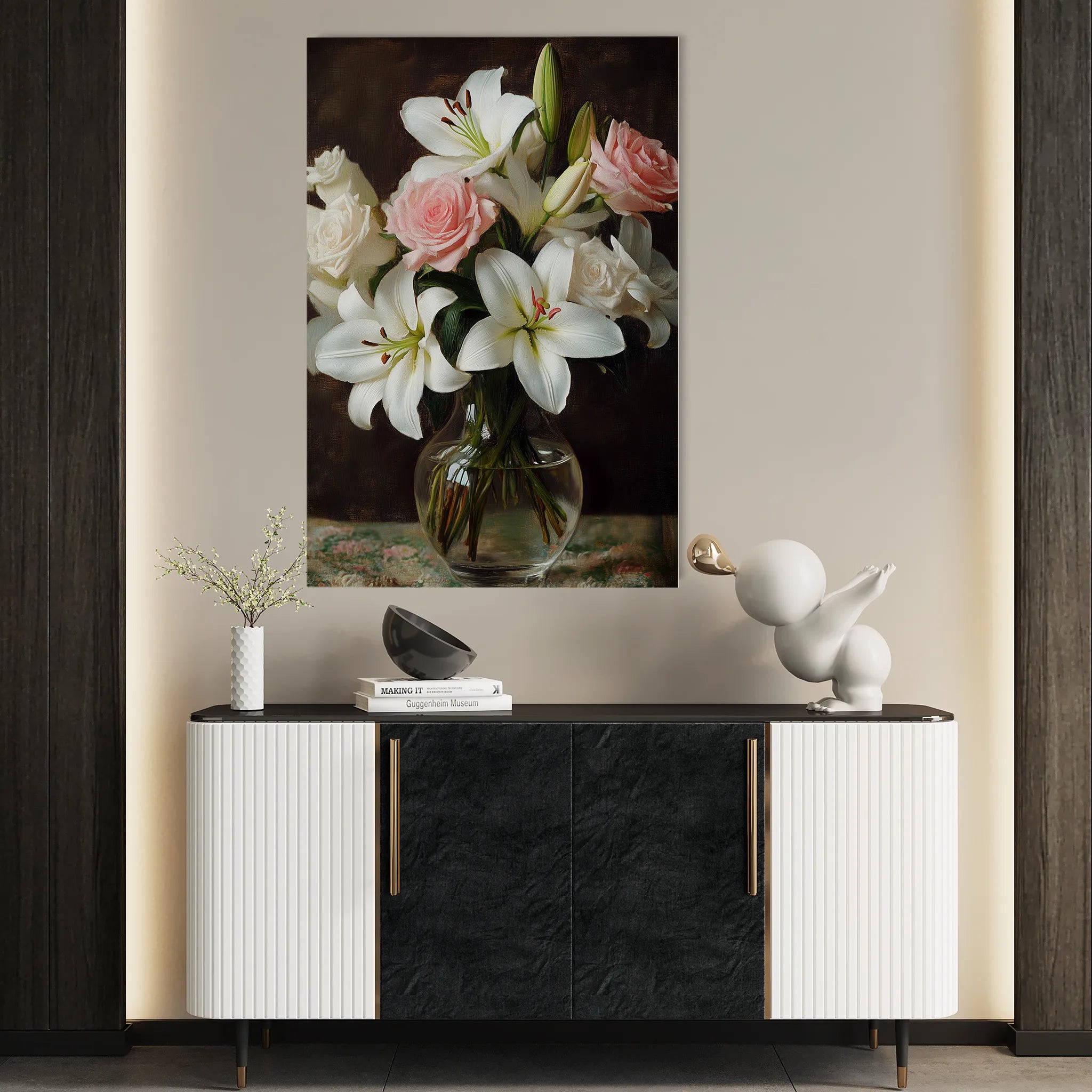 Floral 1226 Canvas Art 60 x 40 cm / Black