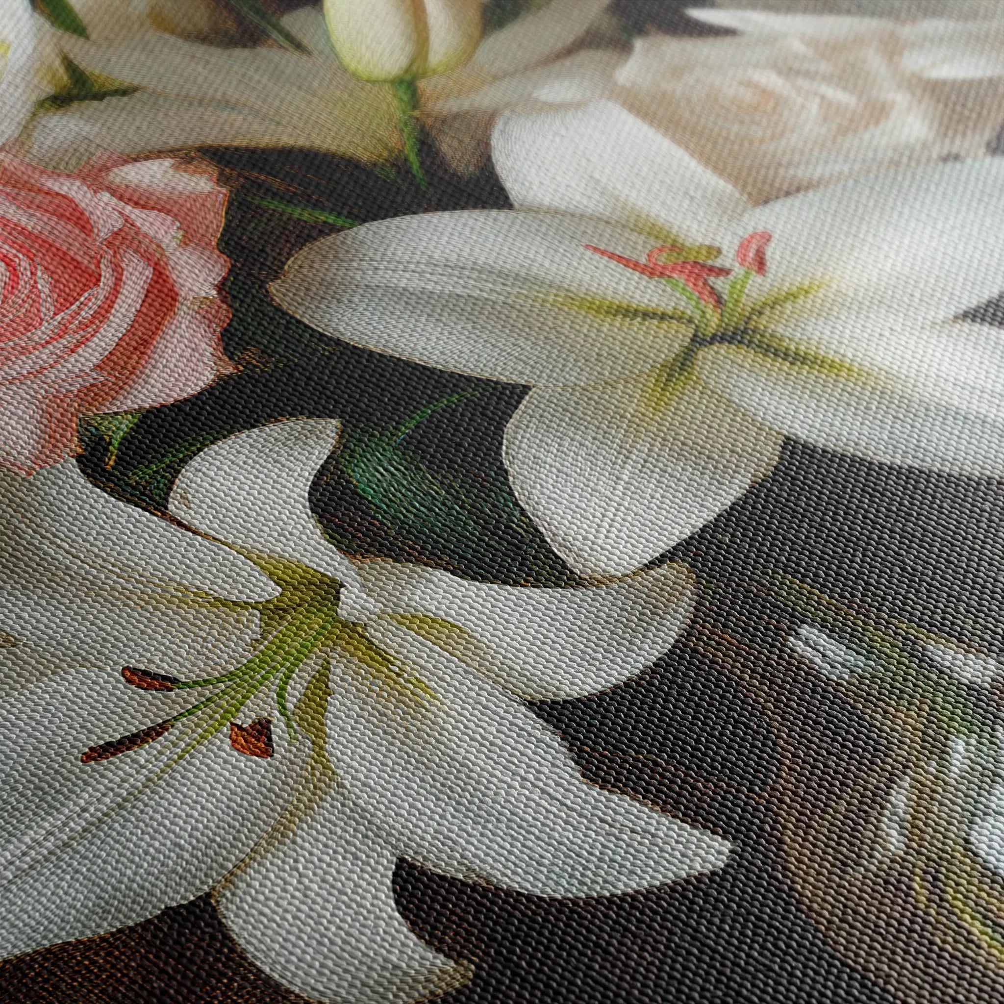 Floral 1226 Canvas Art 60 x 40 cm / Black