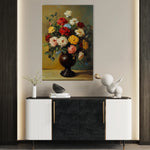 Floral 1227 Canvas Art 60 x 40 cm / Black