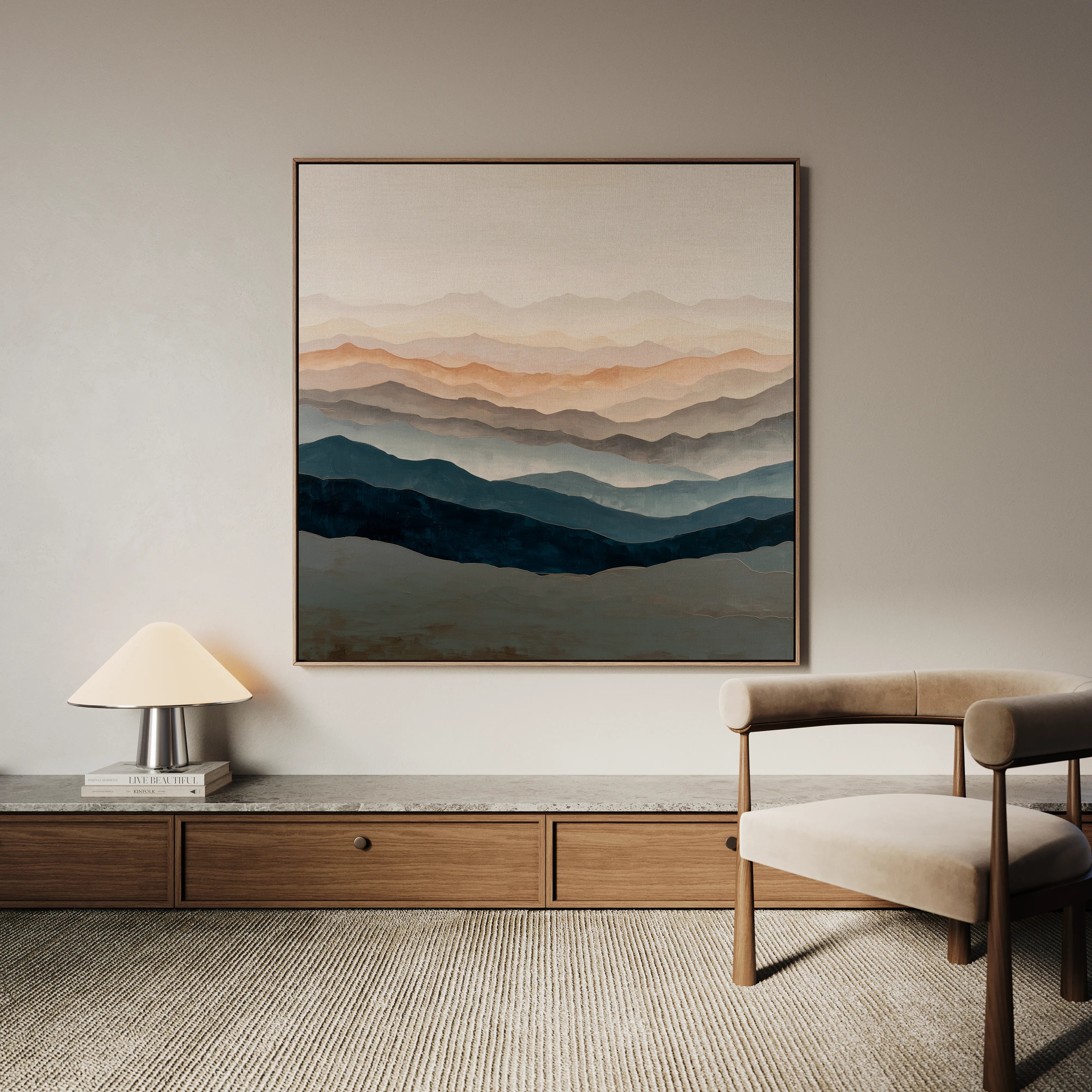 Abstract 1229 Canvas Art 60 x 60 cm / Black