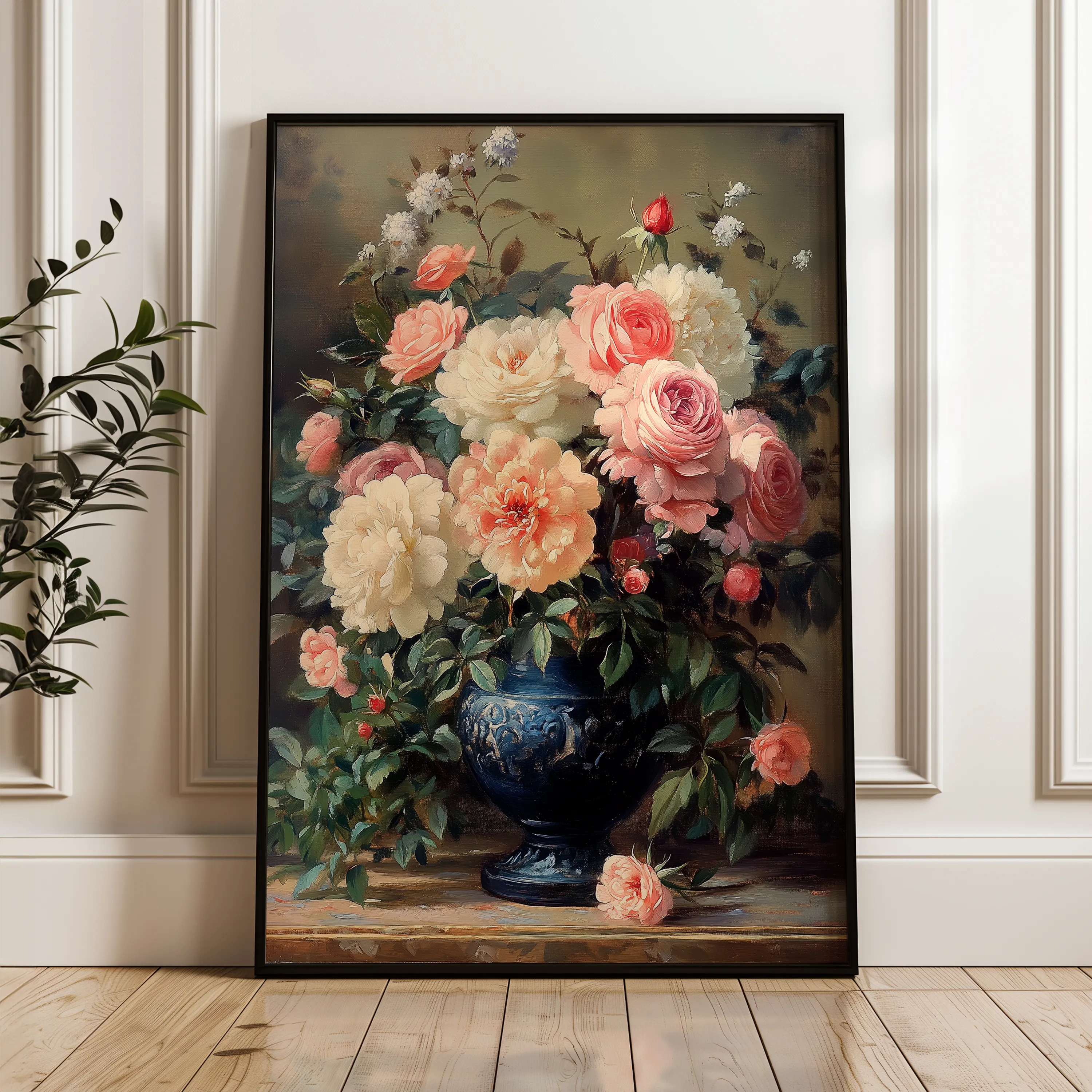 Floral 1229 Canvas Art 60 x 40 cm / Black
