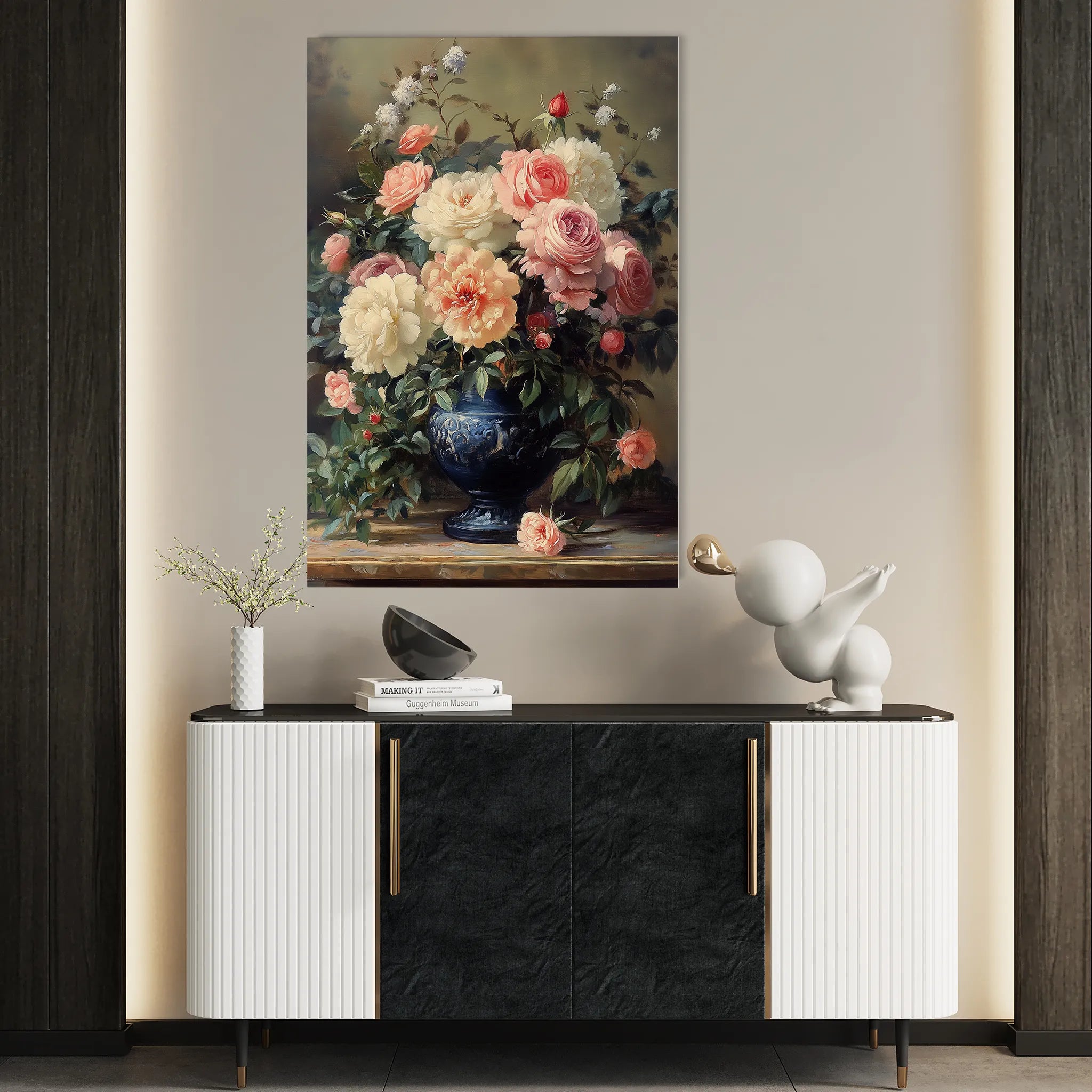 Floral 1229 Canvas Art 60 x 40 cm / Black