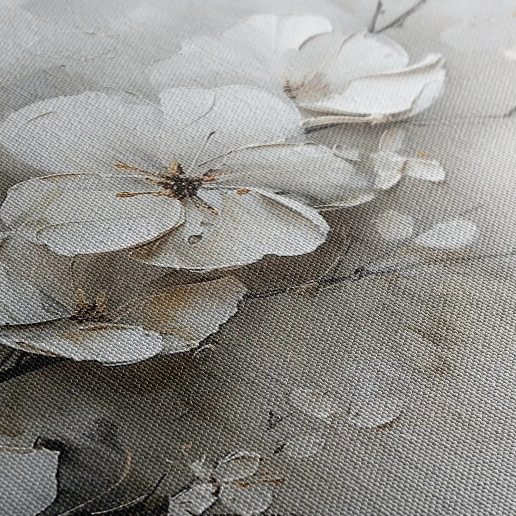 Floral 123 Canvas Art 60 x 40 cm / Black
