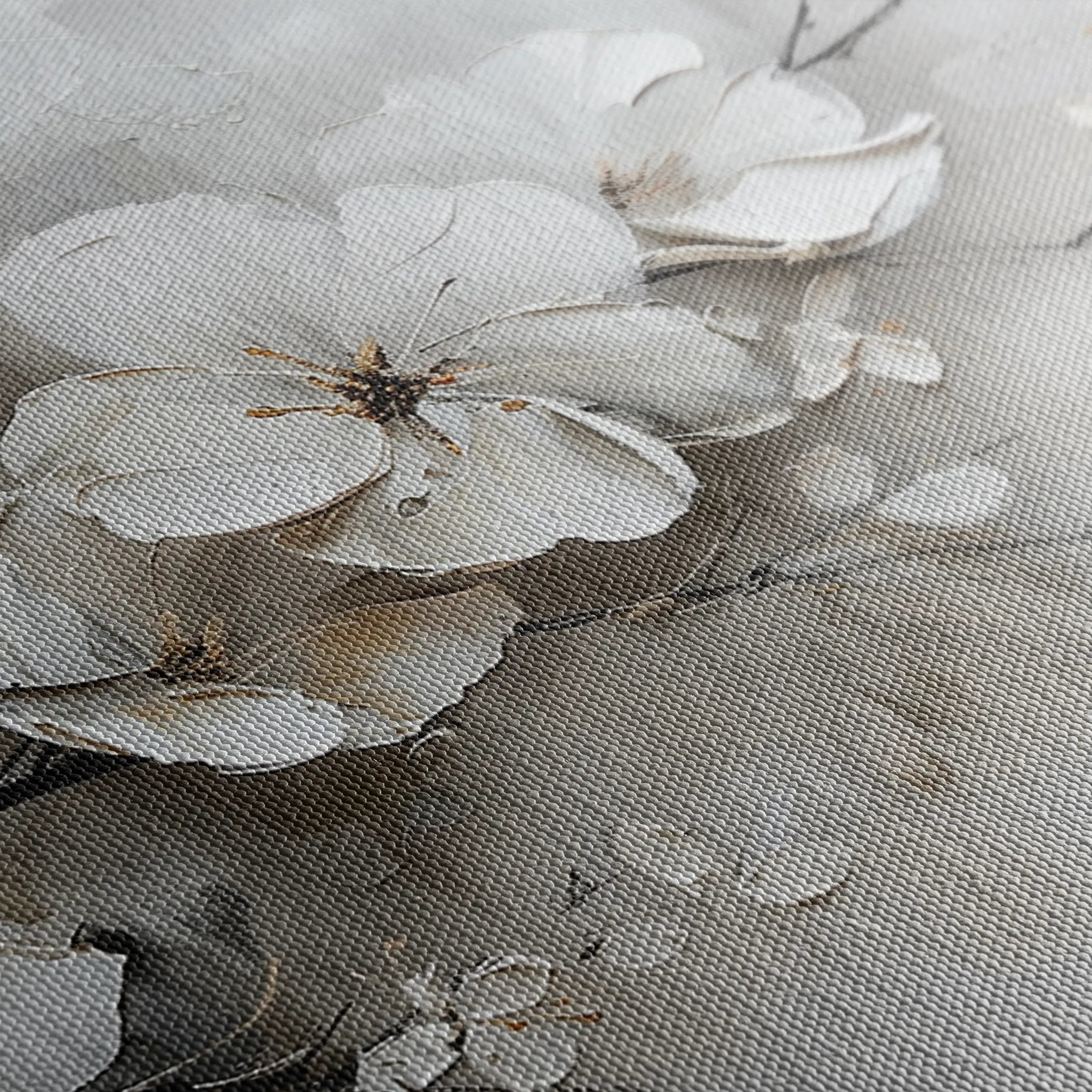 Floral 123 Canvas Art 60 x 40 cm / Black